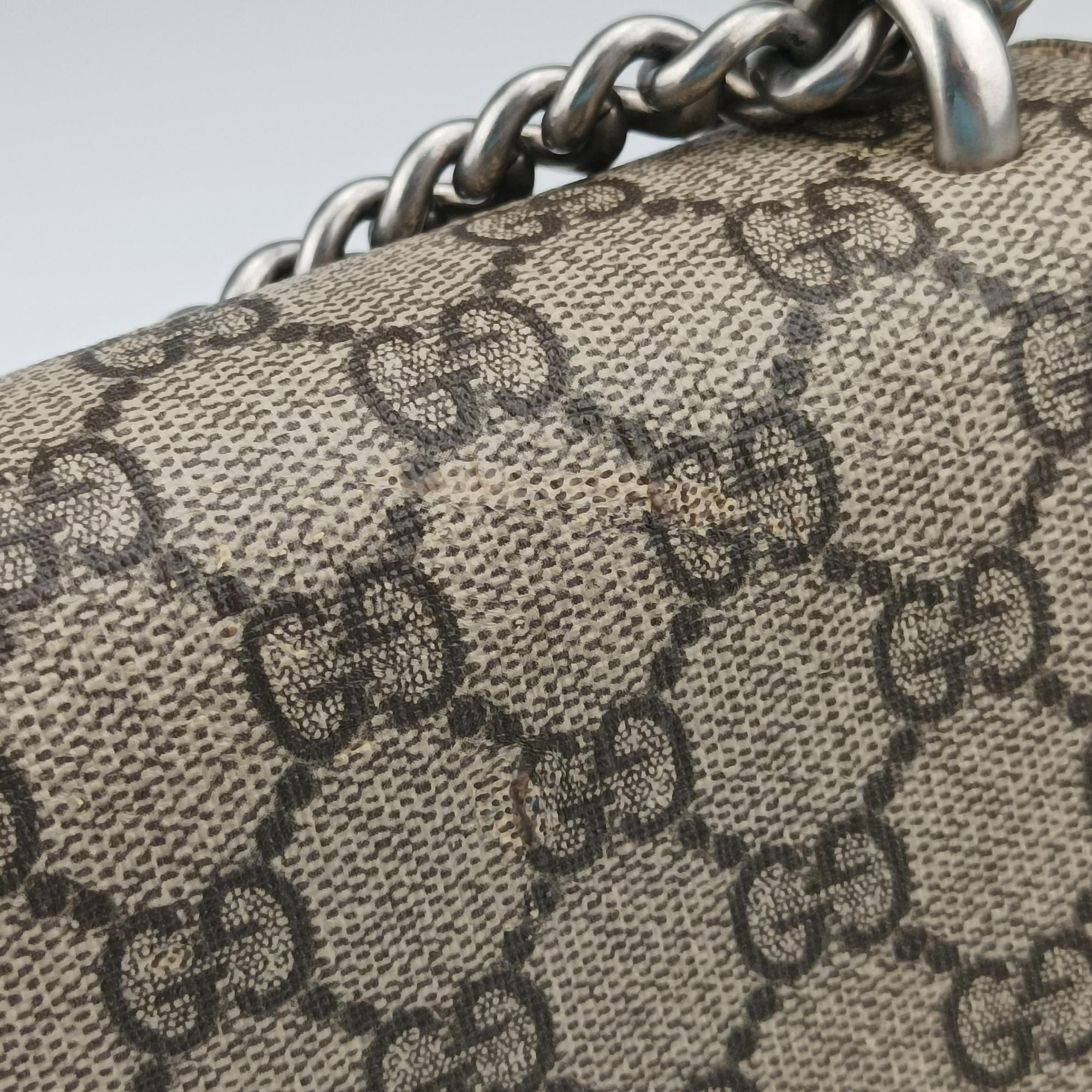 Pre-owned Gucci Dionysus beige×red PVC coated canvas × suede 421970 shoulderbag | stylenewstar