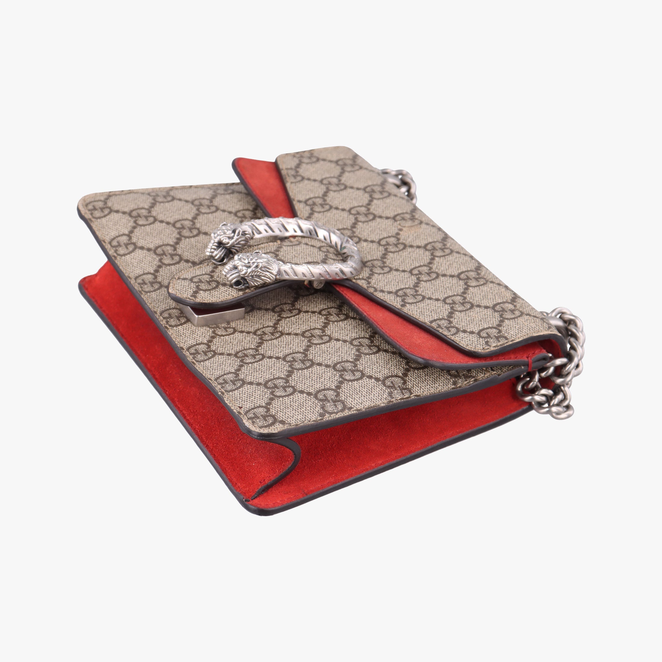 Pre-owned Gucci Dionysus beige×red PVC coated canvas × suede 421970 shoulderbag | stylenewstar