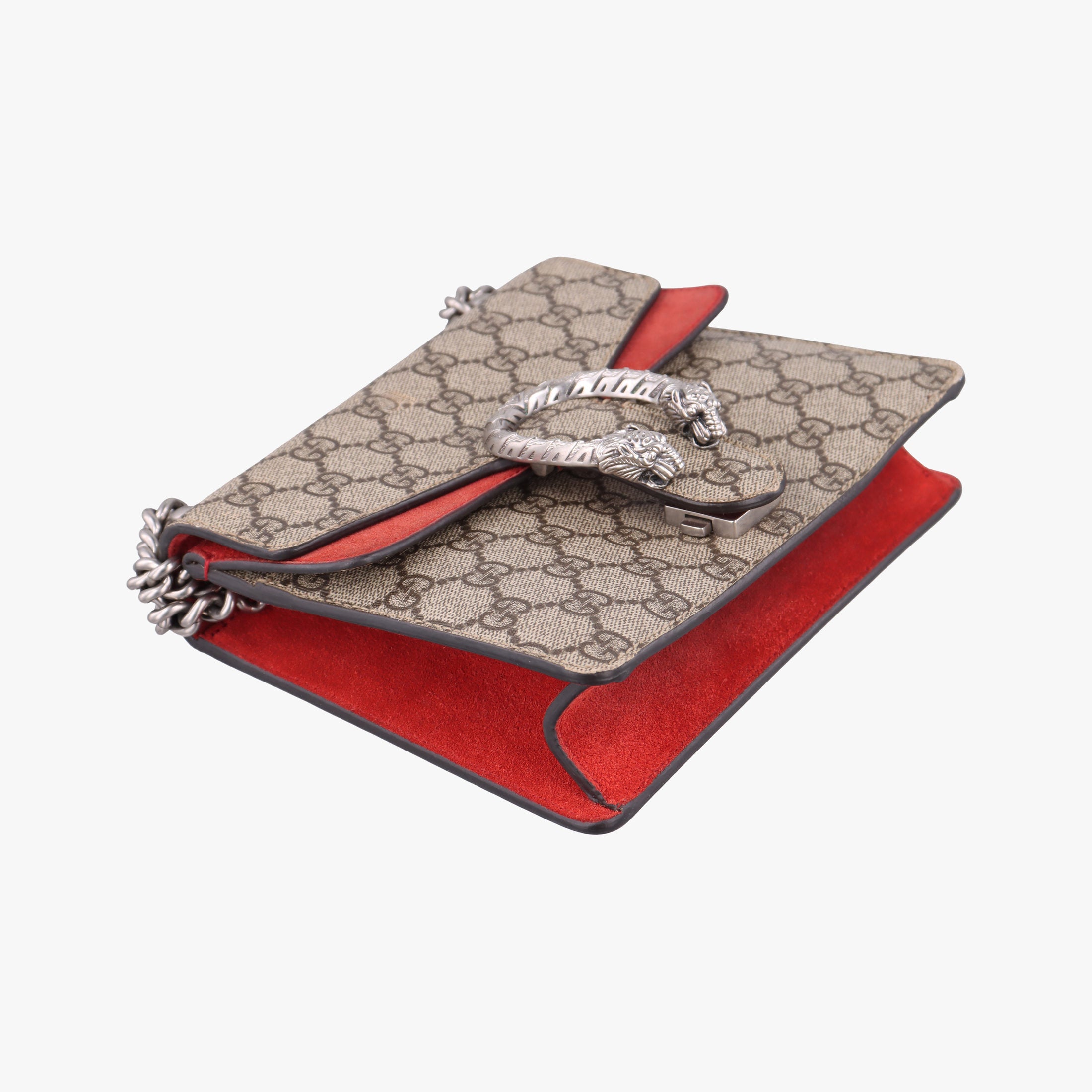 Pre-owned Gucci Dionysus beige×red PVC coated canvas × suede 421970 shoulderbag | stylenewstar