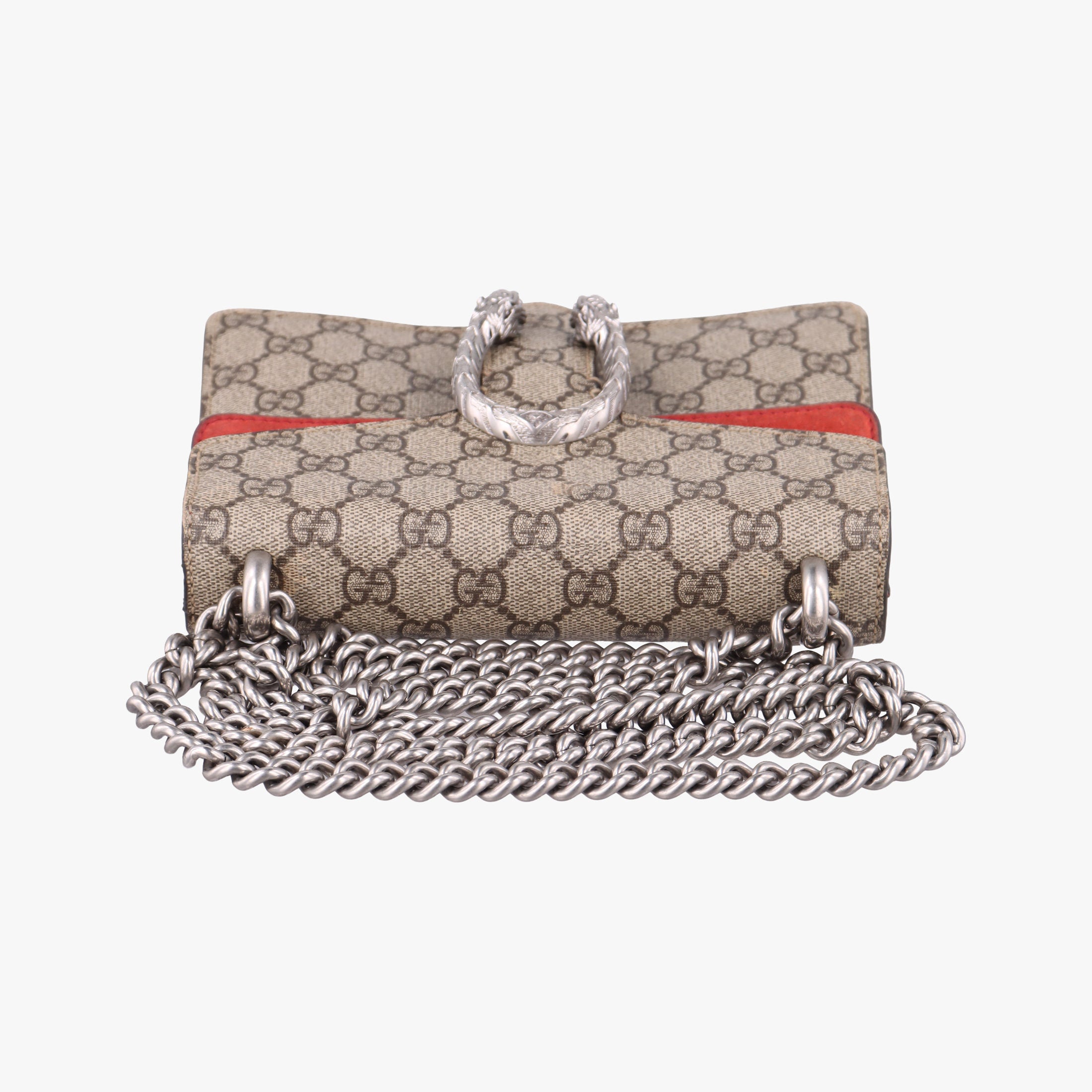 Pre-owned Gucci Dionysus beige×red PVC coated canvas × suede 421970 shoulderbag | stylenewstar
