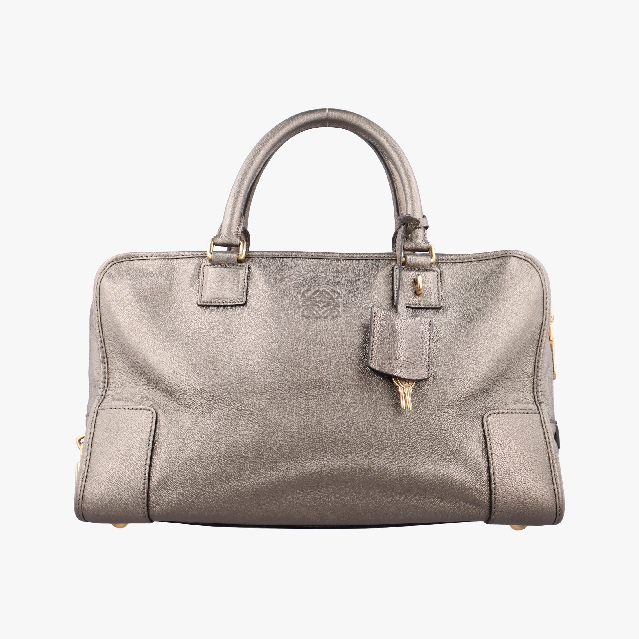 Pre-owned Loewe Amazona 36 Golden Leather  handbag | stylenewstar
