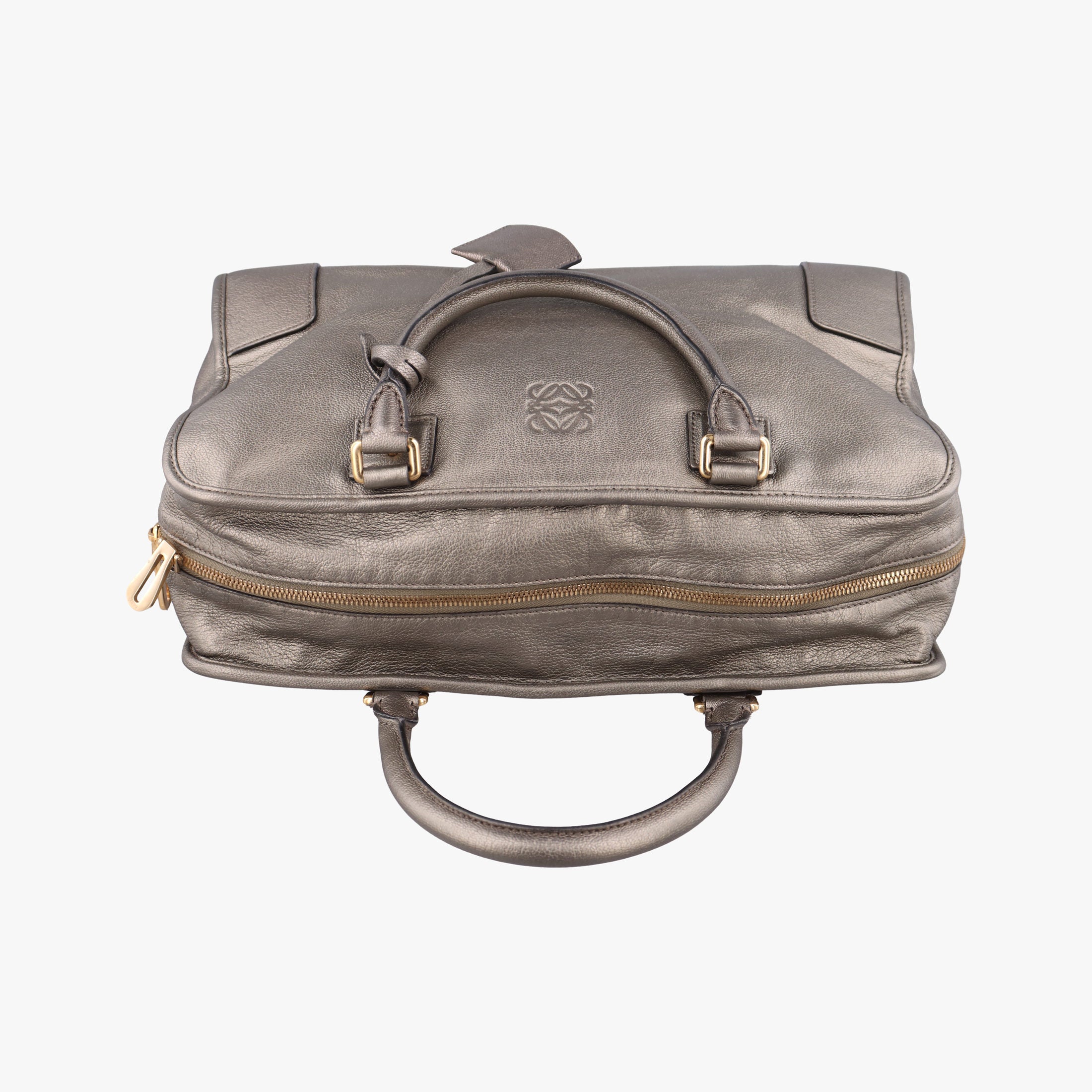 Pre-owned Loewe Amazona 36 Golden Leather  handbag | stylenewstar