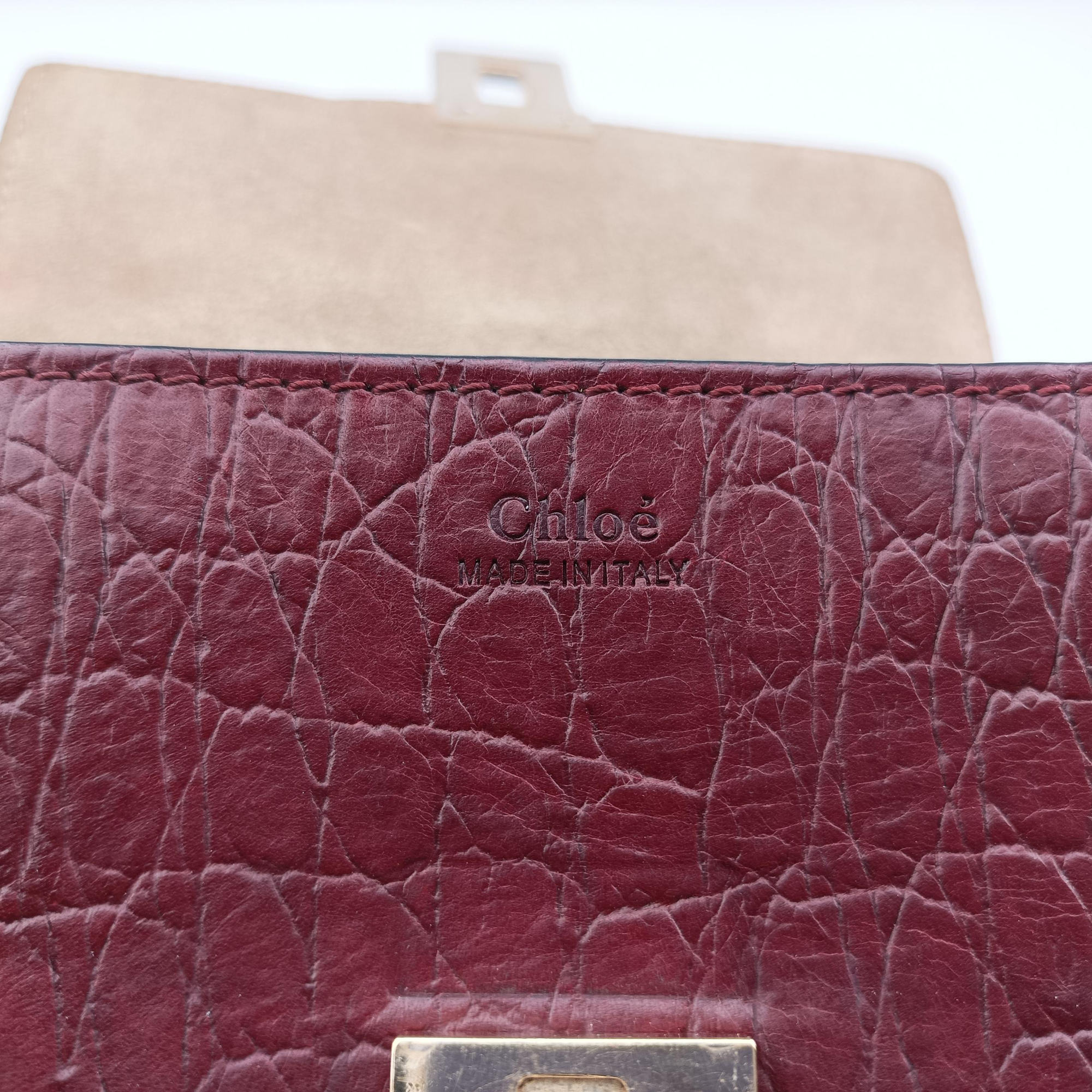 Pre-owned Chloe DREW Burgundy Leather x Suede  shoulderbag | stylenewstar