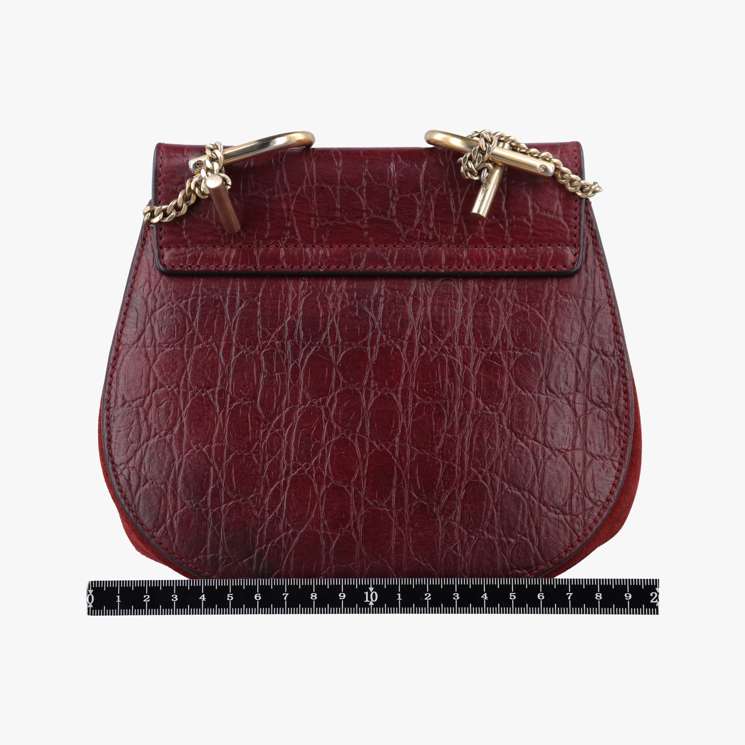 Pre-owned Chloe DREW Burgundy Leather x Suede  shoulderbag | stylenewstar