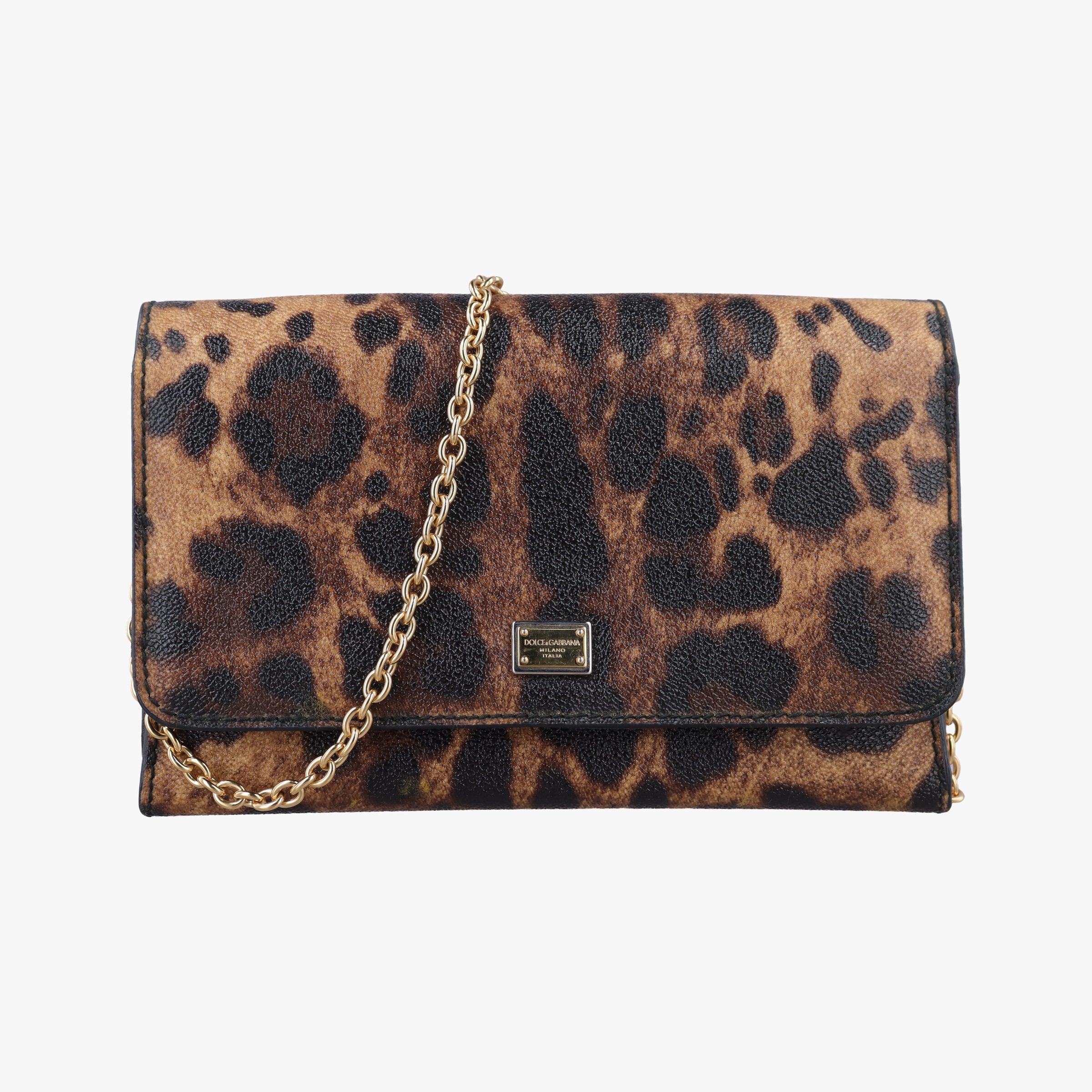 Vintage Dolce & Gabbana Dauphine Leopard Brown Coated Canvas  shoulderbag | stylenewstar
