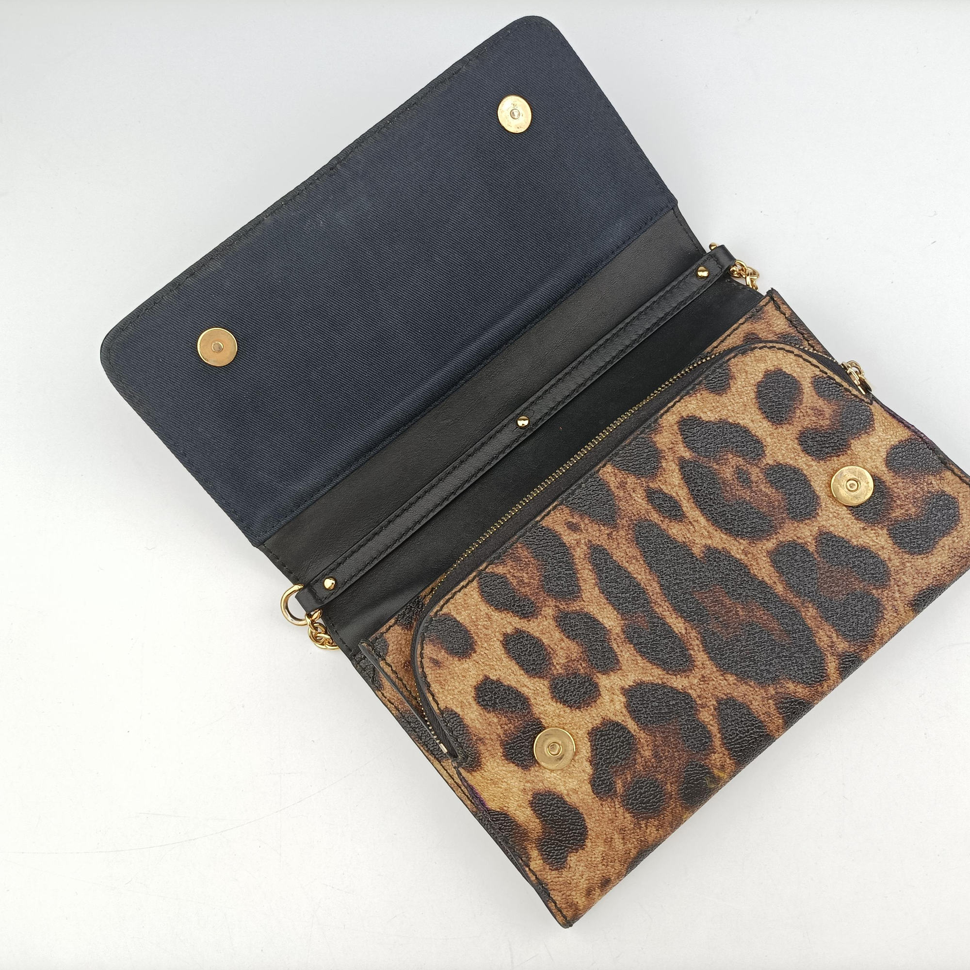 Vintage Dolce & Gabbana Dauphine Leopard Brown Coated Canvas  shoulderbag | stylenewstar