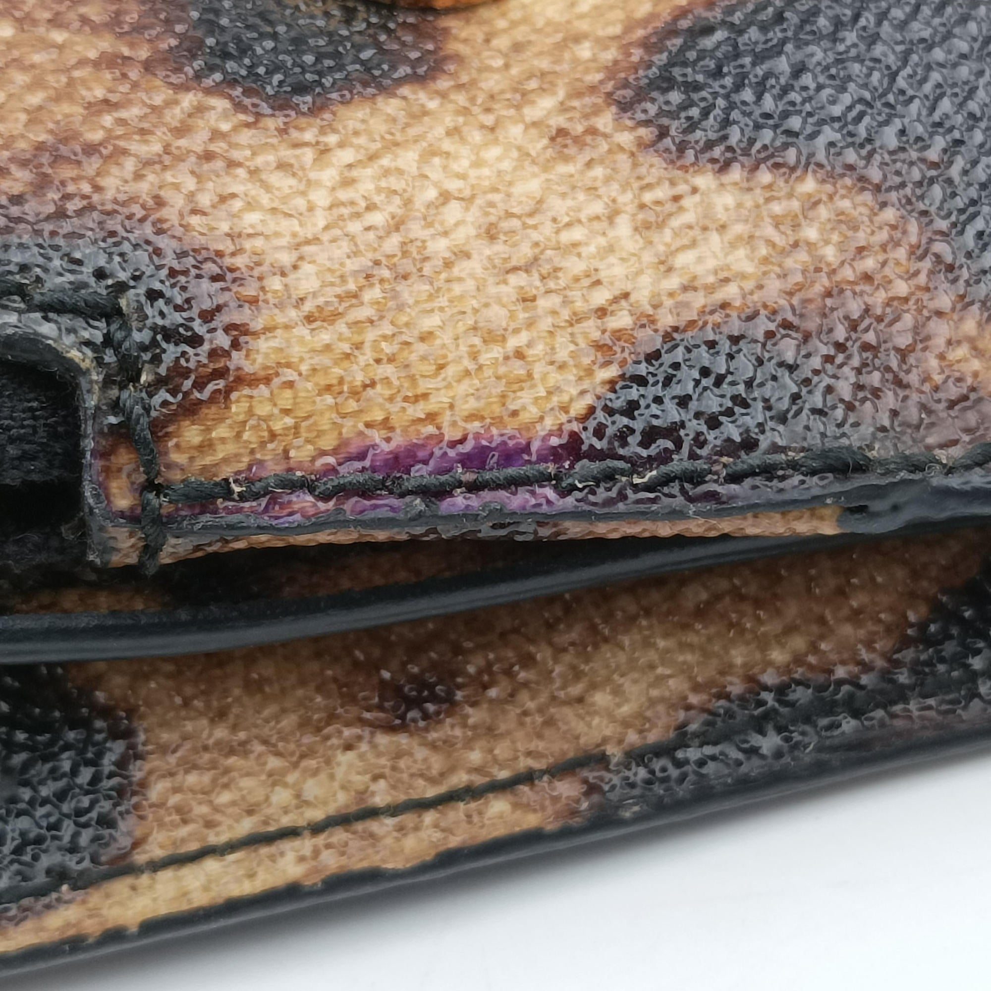 Vintage Dolce & Gabbana Dauphine Leopard Brown Coated Canvas  shoulderbag | stylenewstar