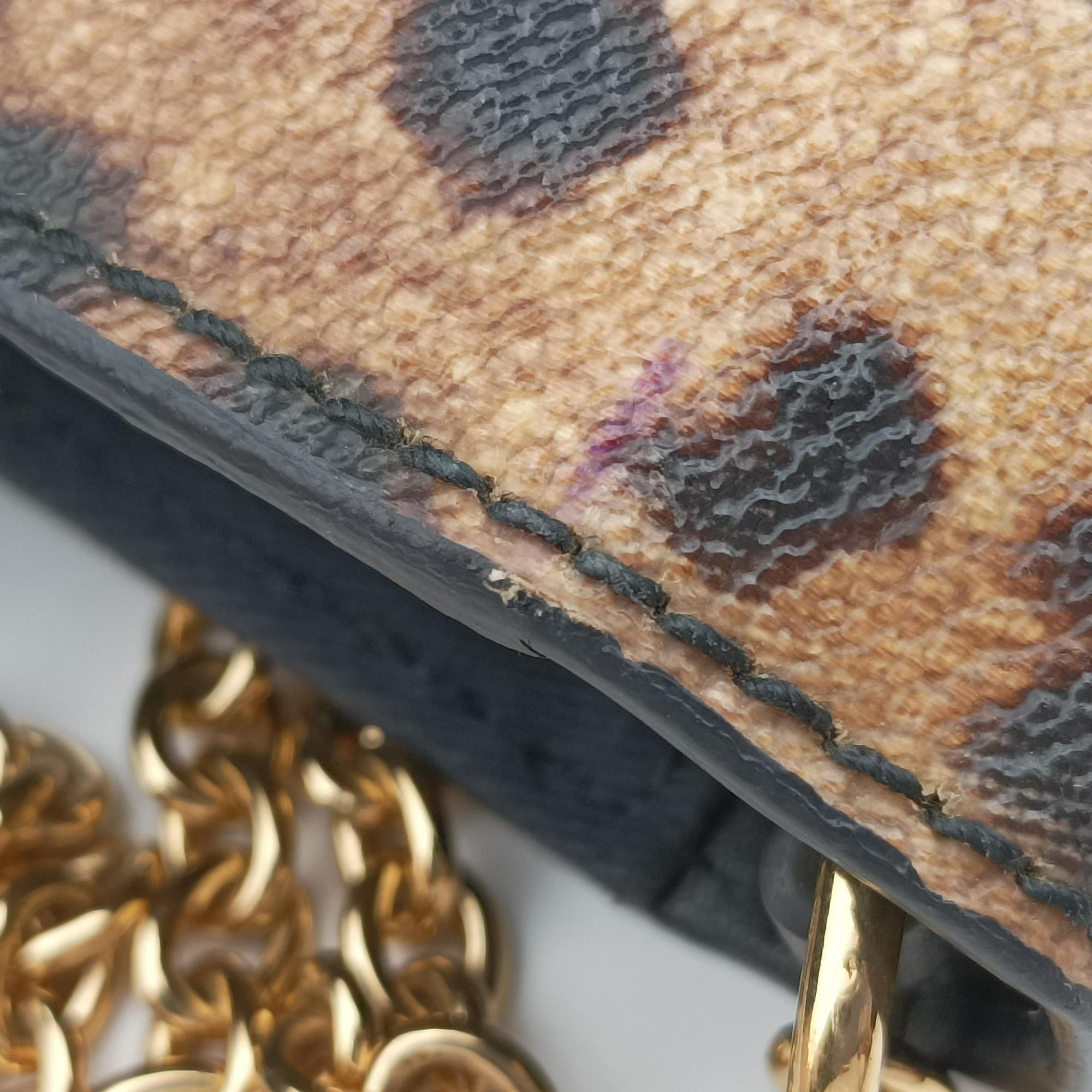 Vintage Dolce & Gabbana Dauphine Leopard Brown Coated Canvas  shoulderbag | stylenewstar