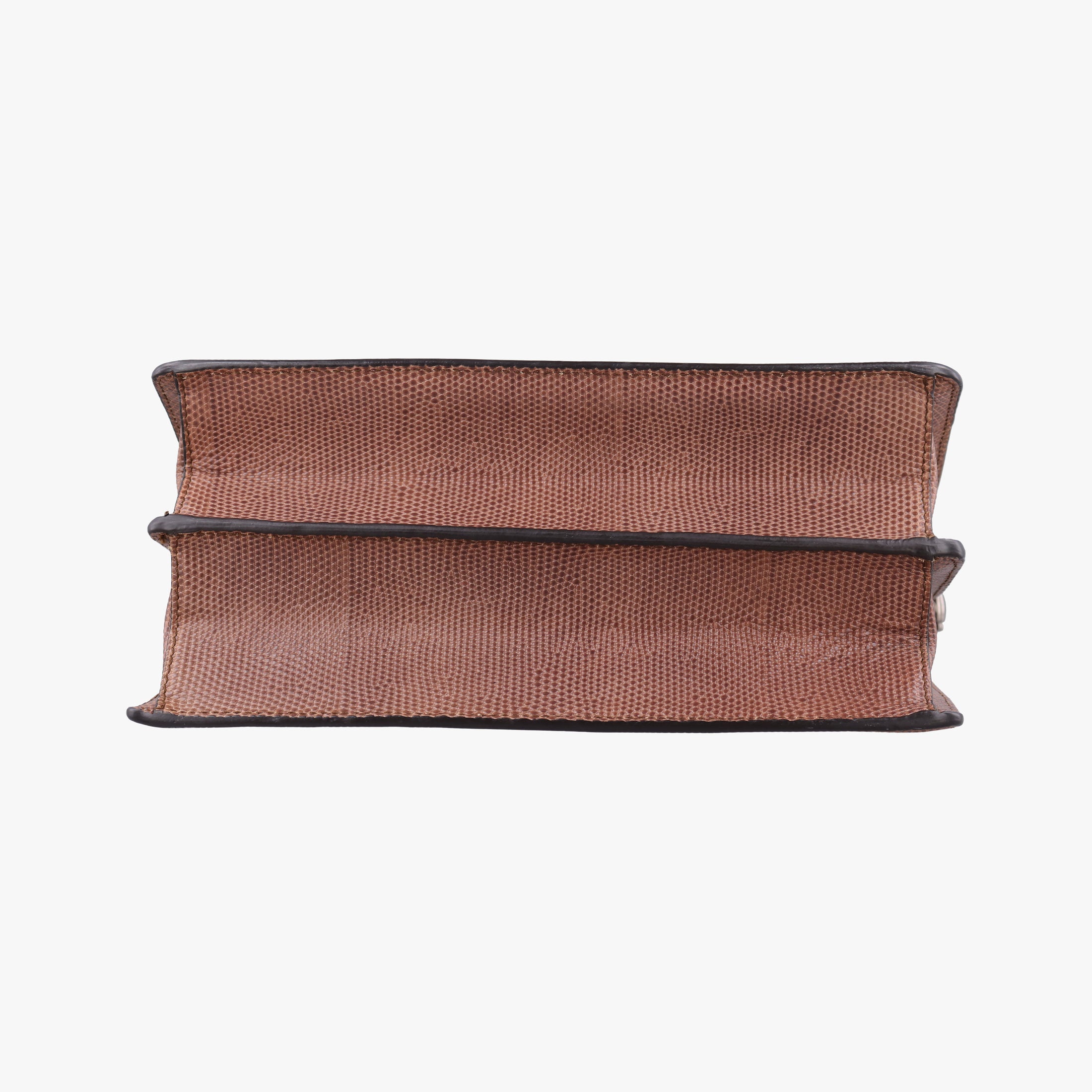 Pre-owned Dolce & Gabbana Rosalia Brown × Red Lizard-Embossed Leather × Patent  shoulderbag | stylenewstar