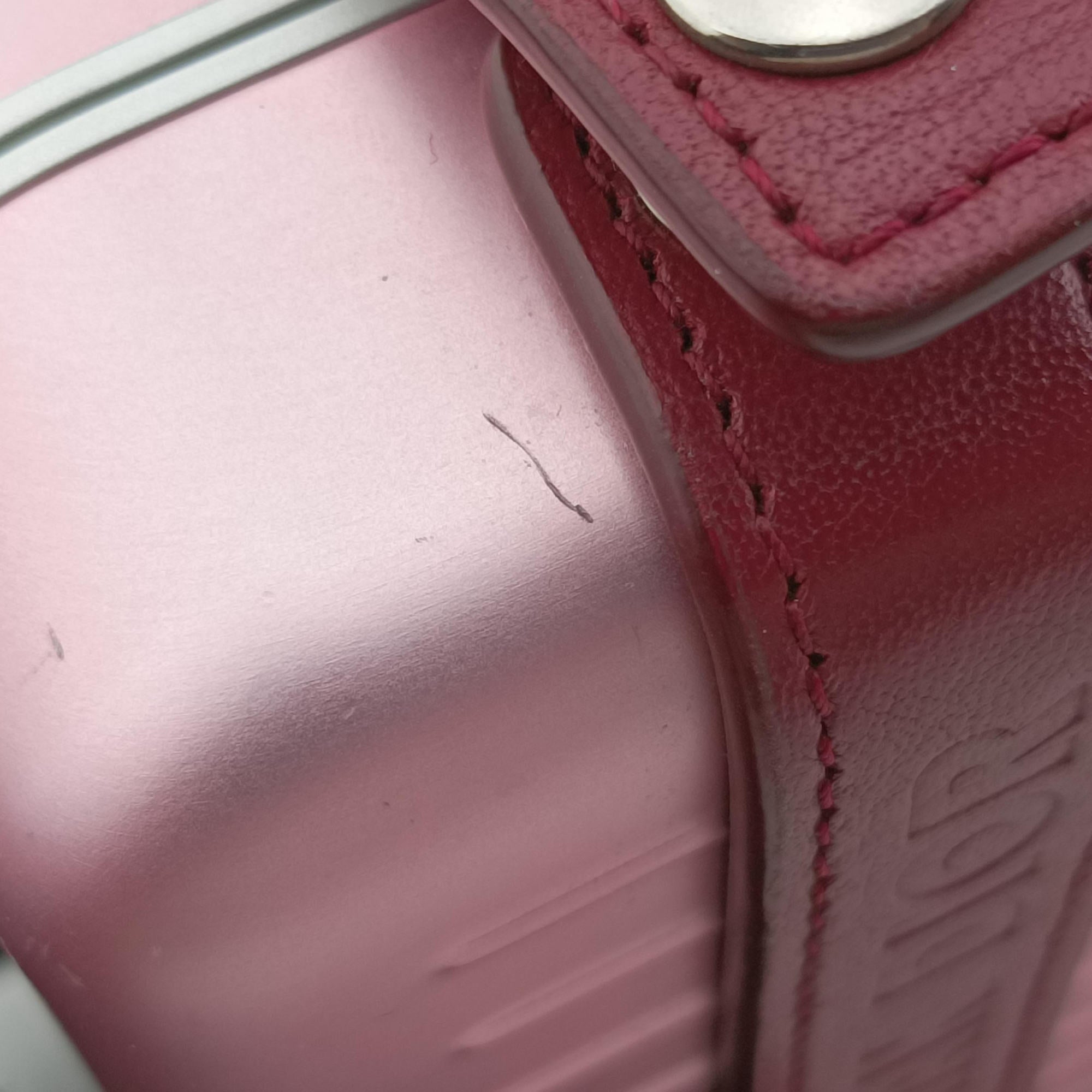 Vintage Christian Dior Rimowa Collaboration Pink×red Aluminum×Leather  shoulderbag | stylenewstar