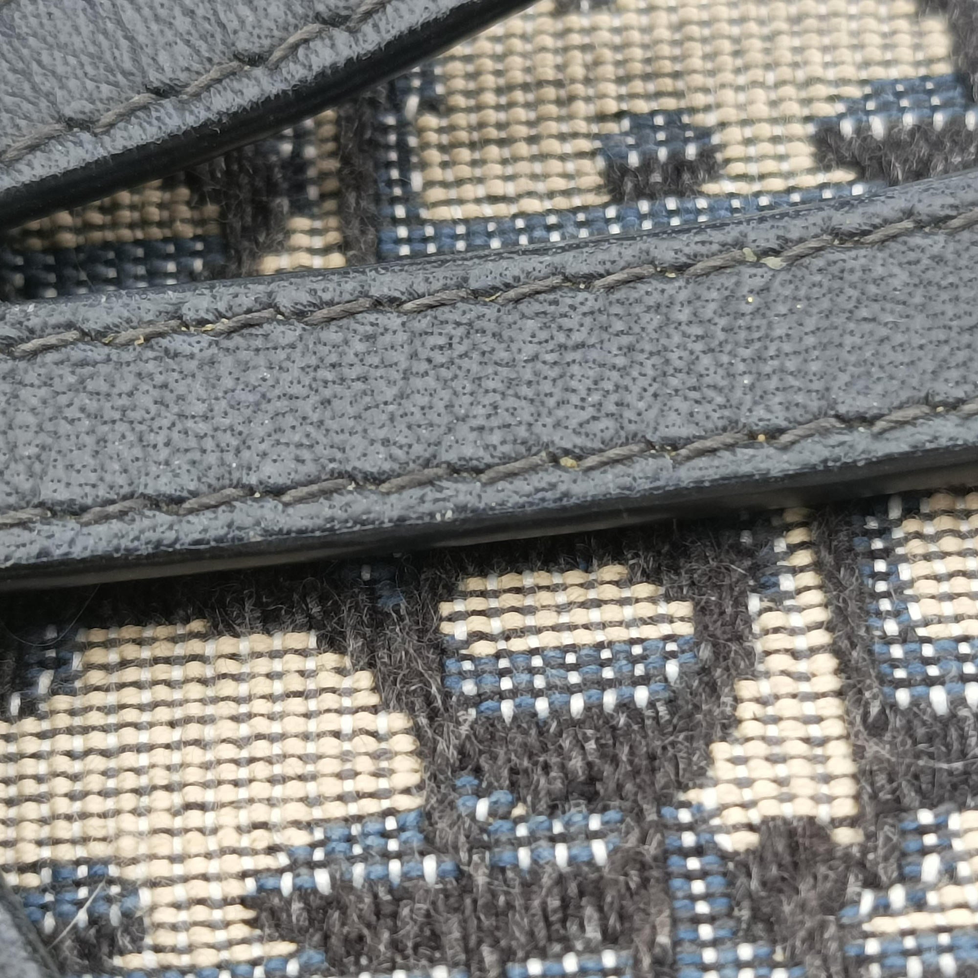 Pre-owned Christian Dior Saddle Gray×Navy×Black Jacquard  bum bag/waist bag | stylenewstar