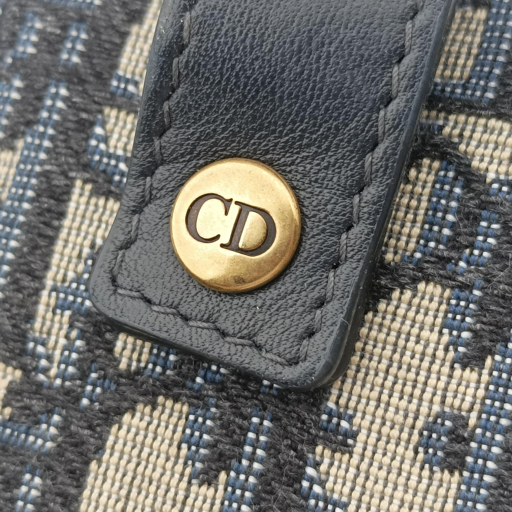 Pre-owned Christian Dior Saddle Gray×Navy×Black Jacquard  bum bag/waist bag | stylenewstar