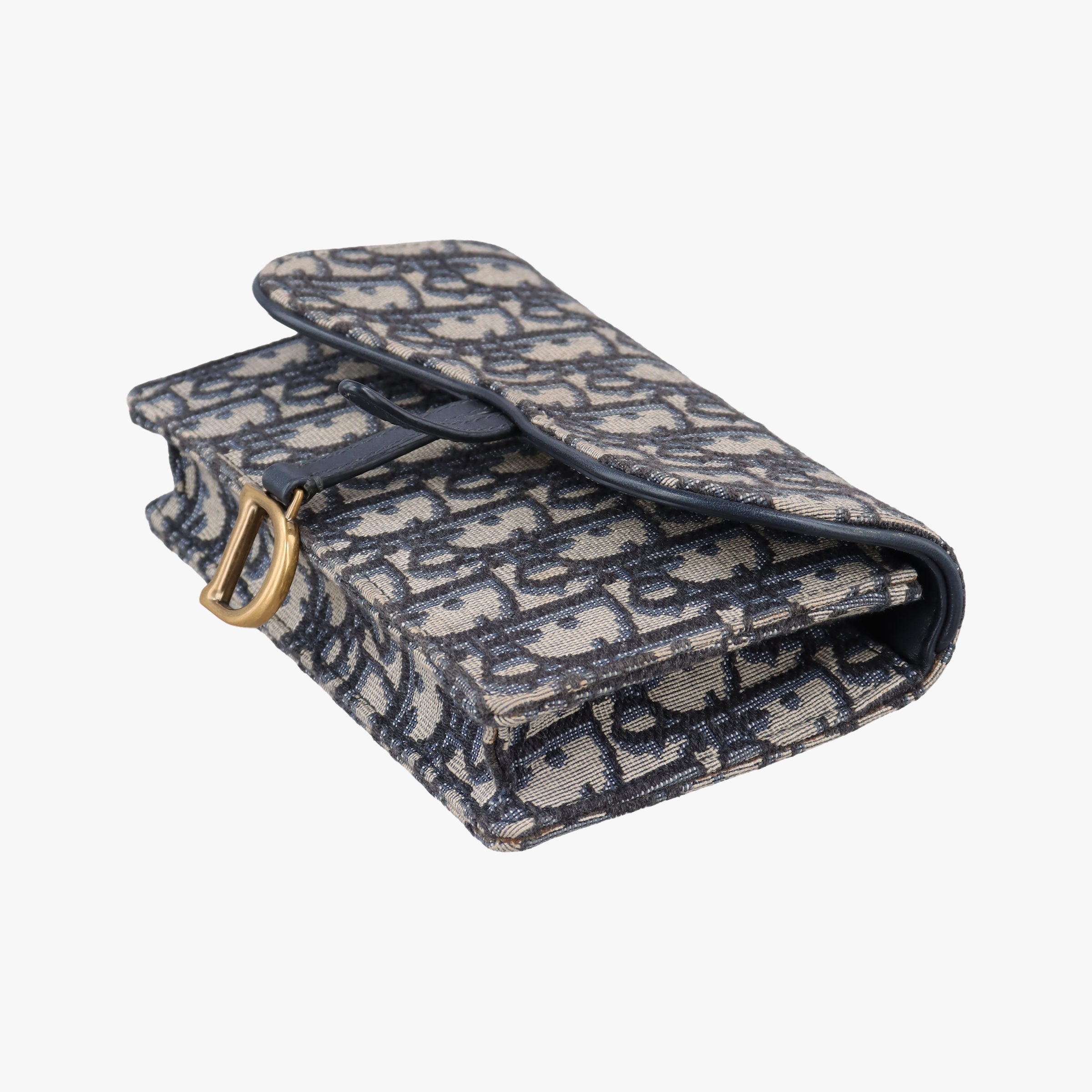 Pre-owned Christian Dior Saddle Gray×Navy×Black Jacquard  bum bag/waist bag | stylenewstar