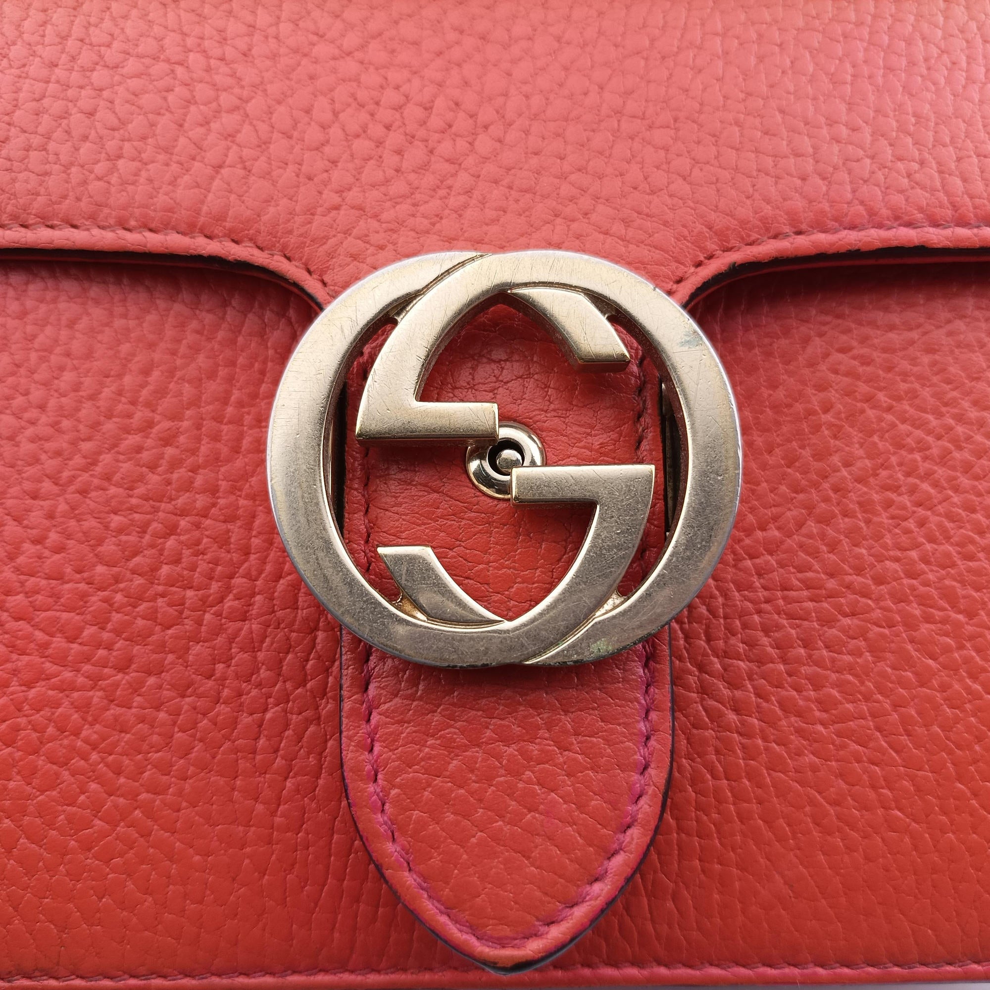 Pre-owned Gucci Interlocking G Orange Leather 510304 shoulderbag | stylenewstar