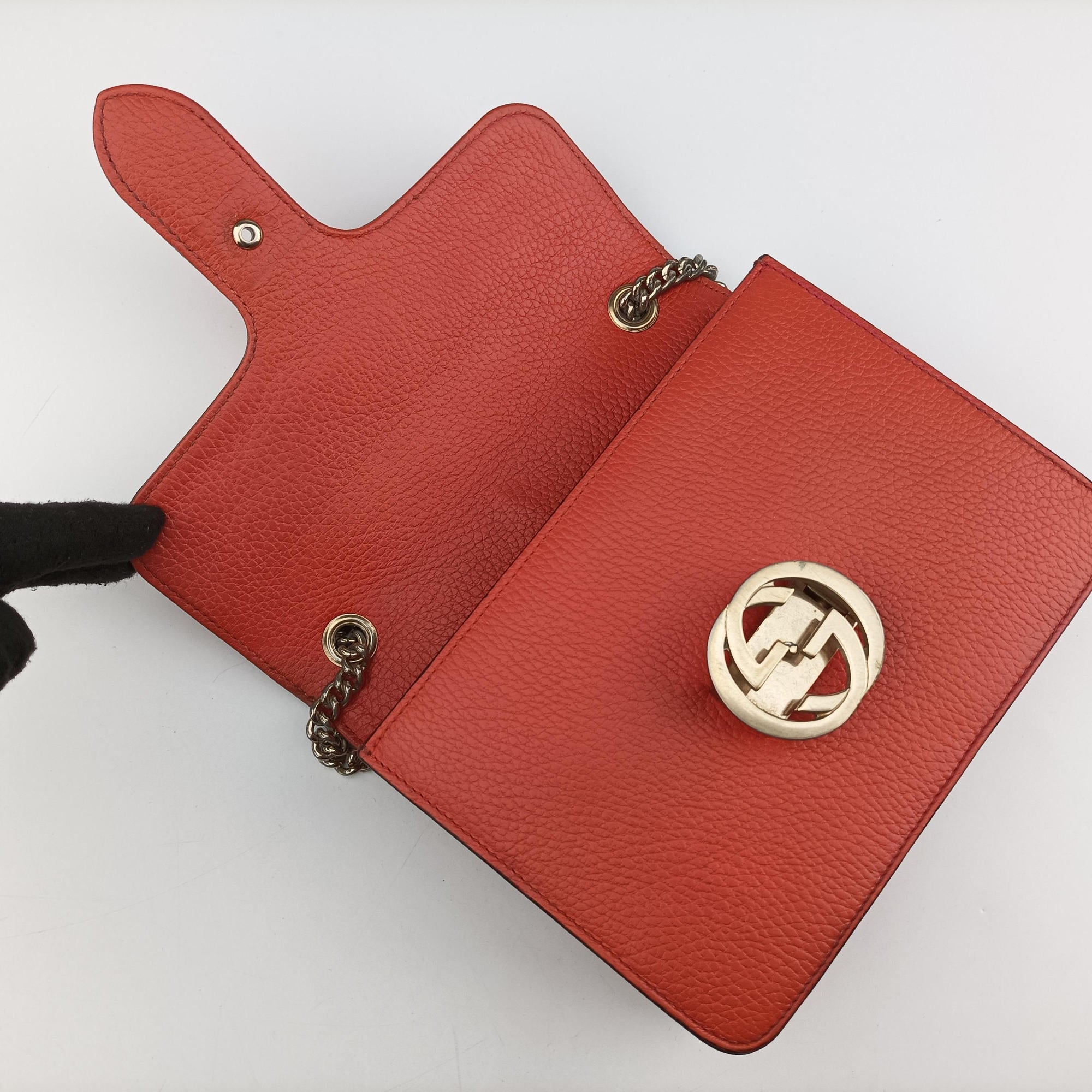 Pre-owned Gucci Interlocking G Orange Leather 510304 shoulderbag | stylenewstar