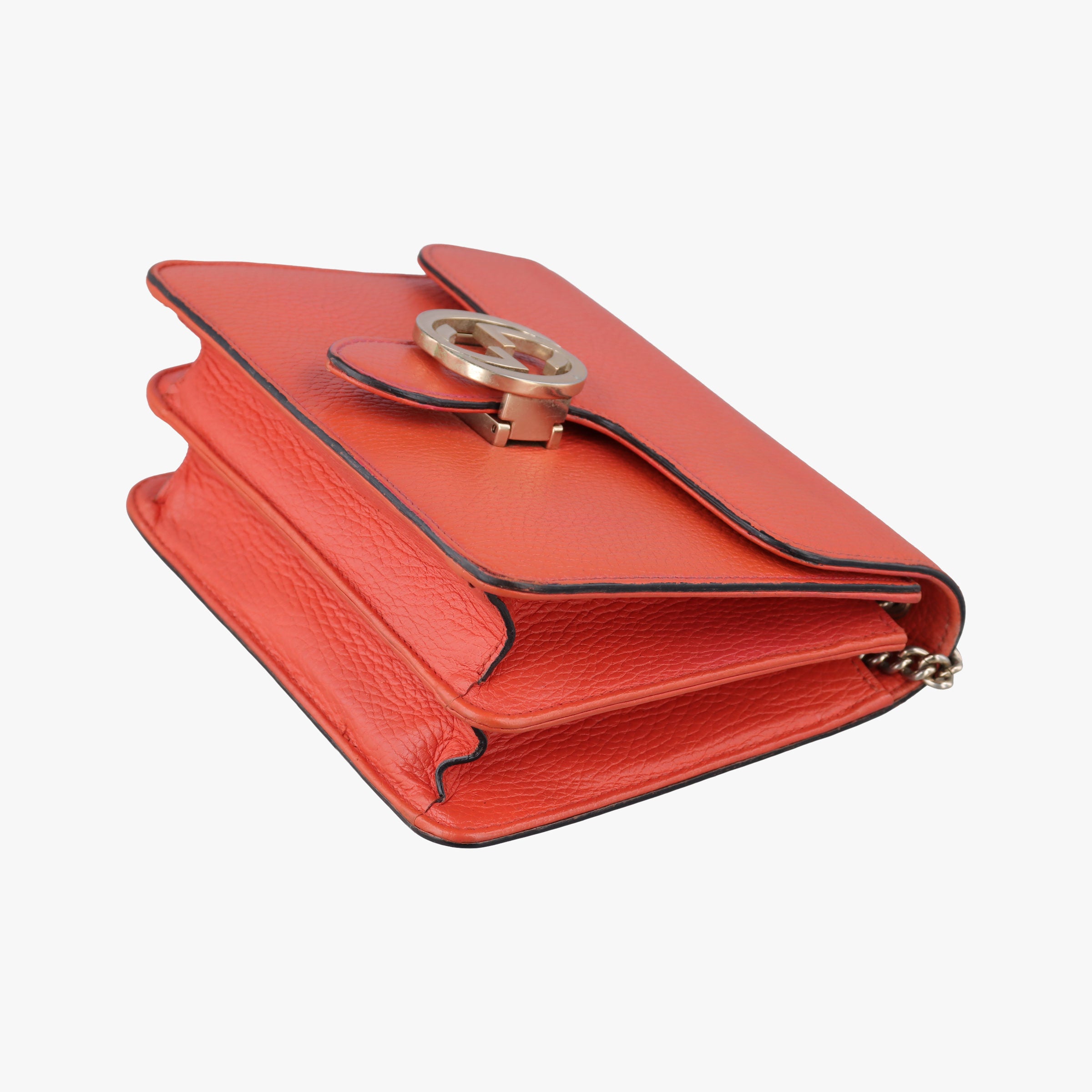 Pre-owned Gucci Interlocking G Orange Leather 510304 shoulderbag | stylenewstar