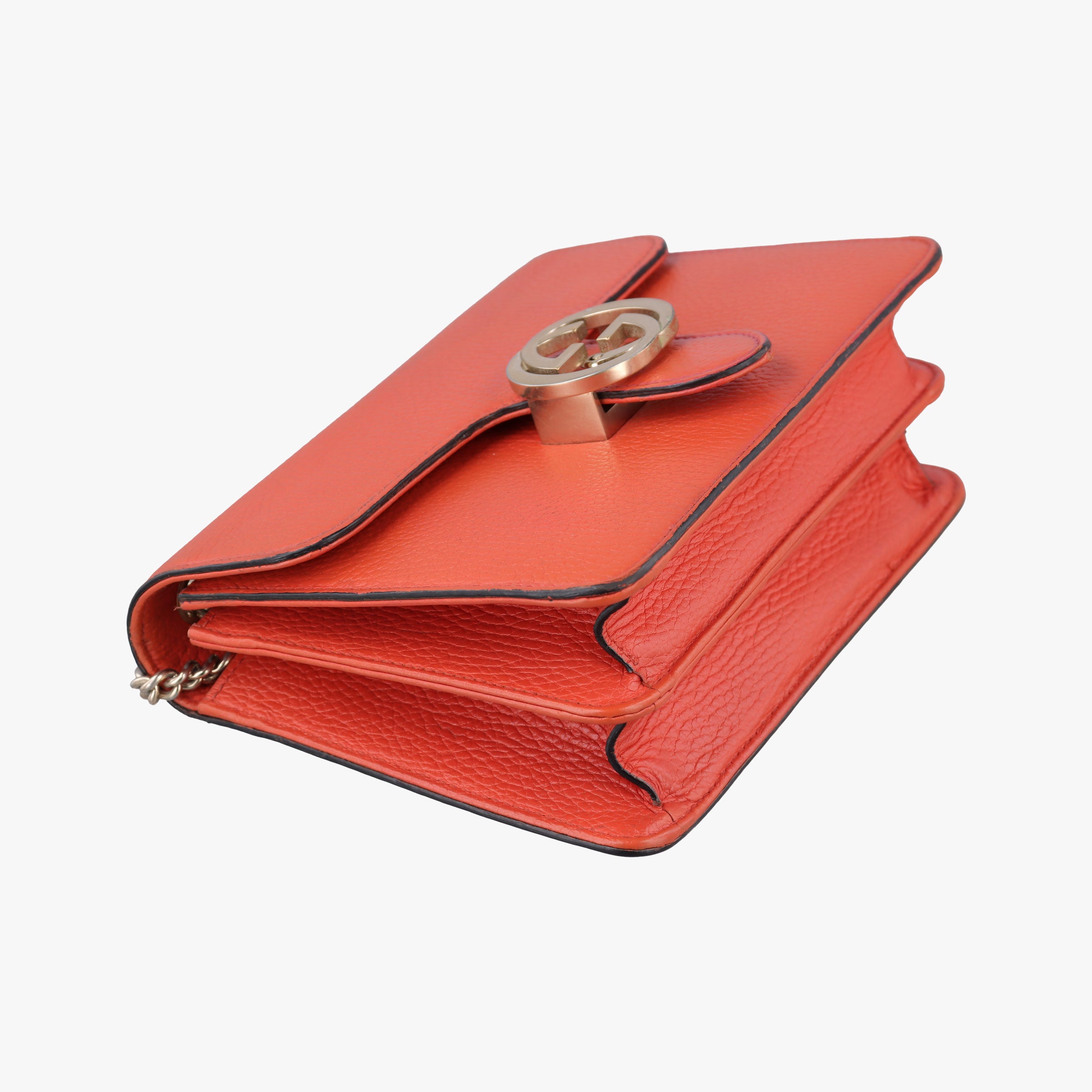 Pre-owned Gucci Interlocking G Orange Leather 510304 shoulderbag | stylenewstar