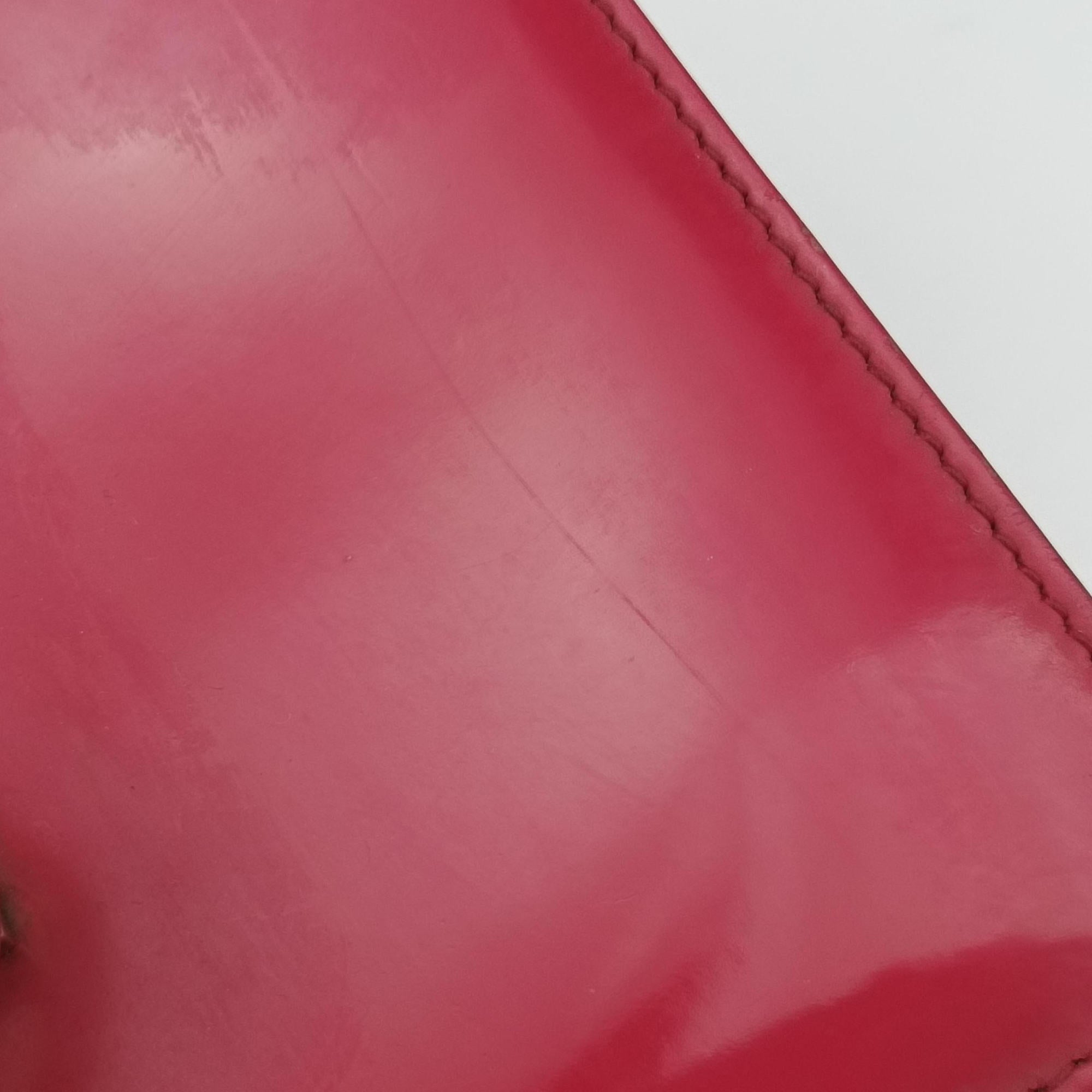 Pre-owned Gucci Interlocking G Red Patent Leather 387609 shoulderbag | stylenewstar