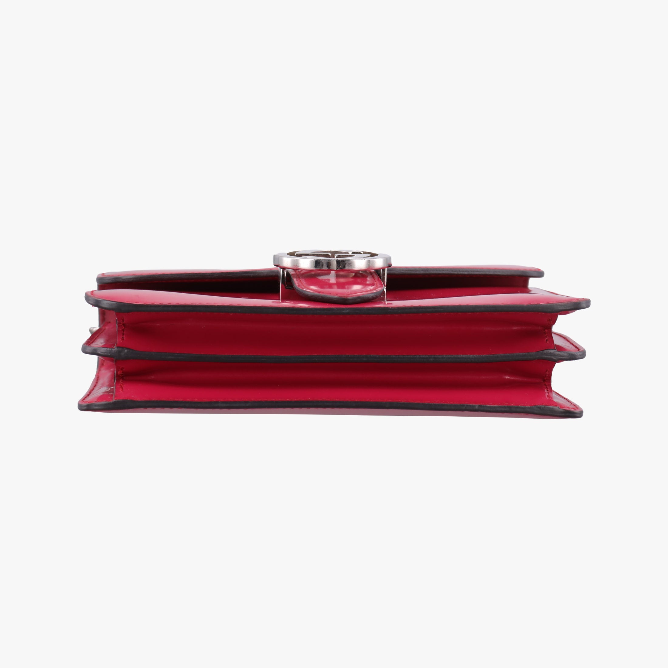 Pre-owned Gucci Interlocking G Red Patent Leather 387609 shoulderbag | stylenewstar