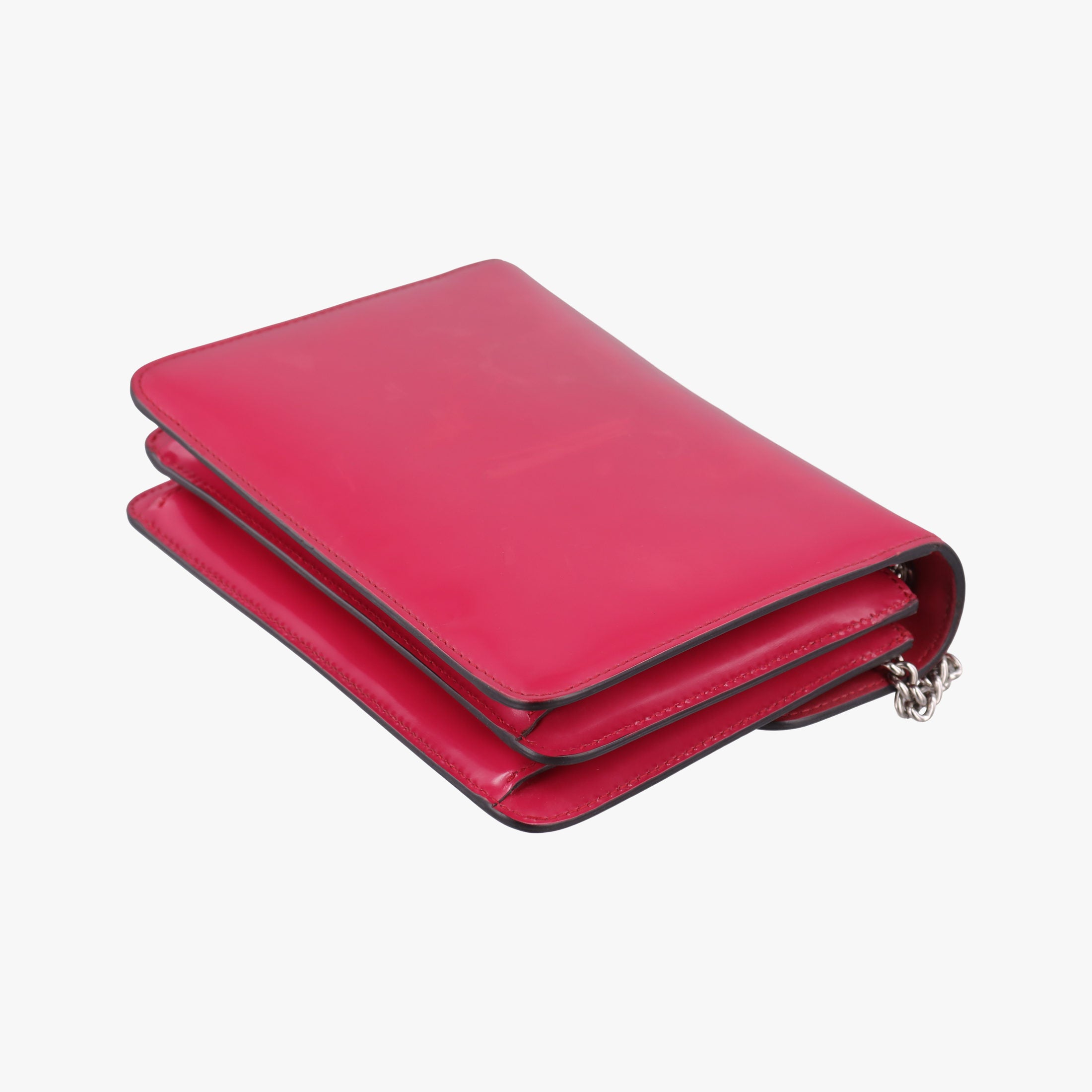 Pre-owned Gucci Interlocking G Red Patent Leather 387609 shoulderbag | stylenewstar