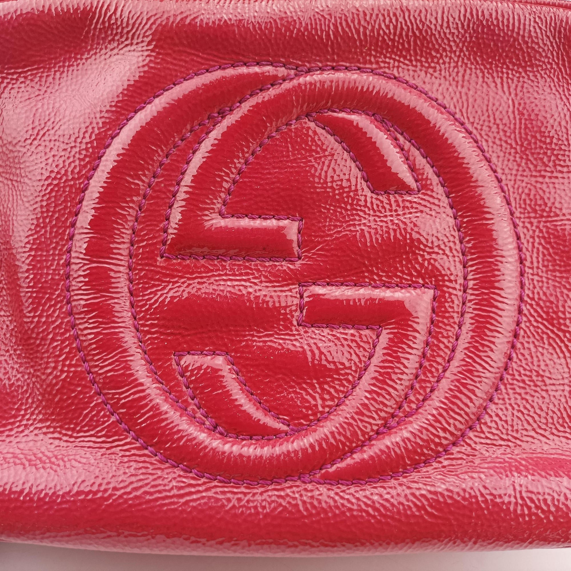 Pre-owned Gucci Soho Rose Patent Leather 308364 shoulderbag | stylenewstar