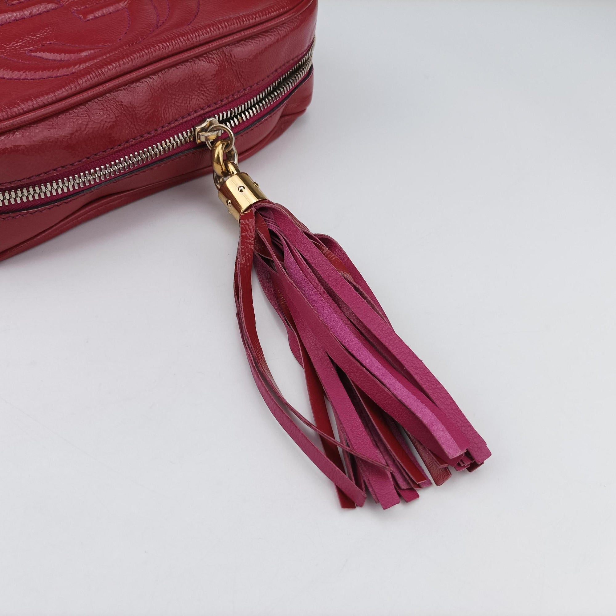 Pre-owned Gucci Soho Rose Patent Leather 308364 shoulderbag | stylenewstar