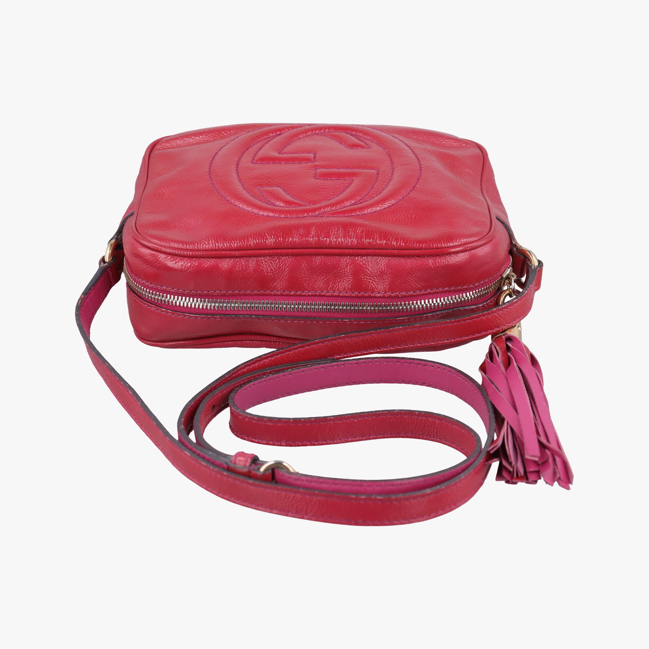 Pre-owned Gucci Soho Rose Patent Leather 308364 shoulderbag | stylenewstar