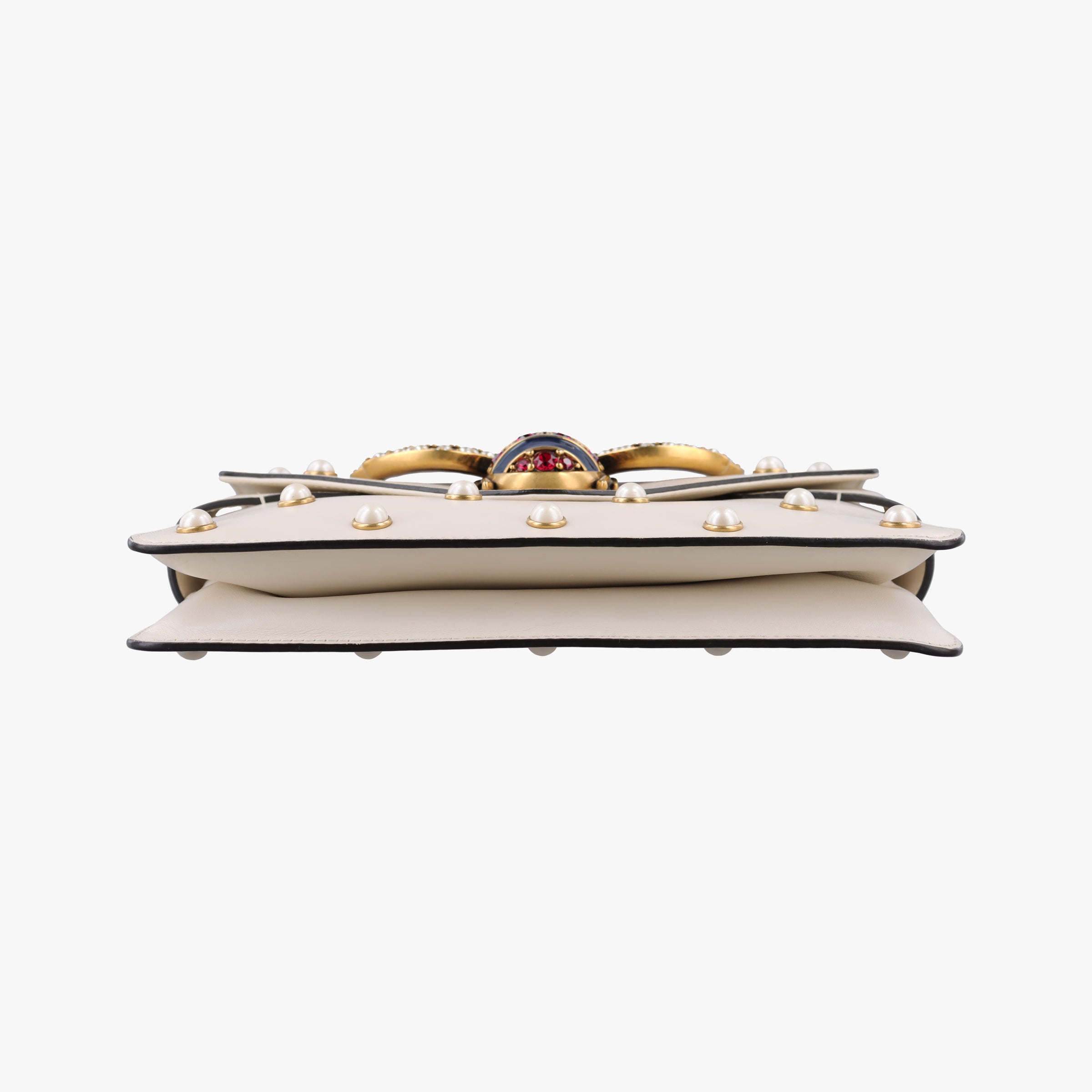 Secondhand Gucci Broadway Pearl Bee White Leather 453778 shoulderbag | stylenewstar