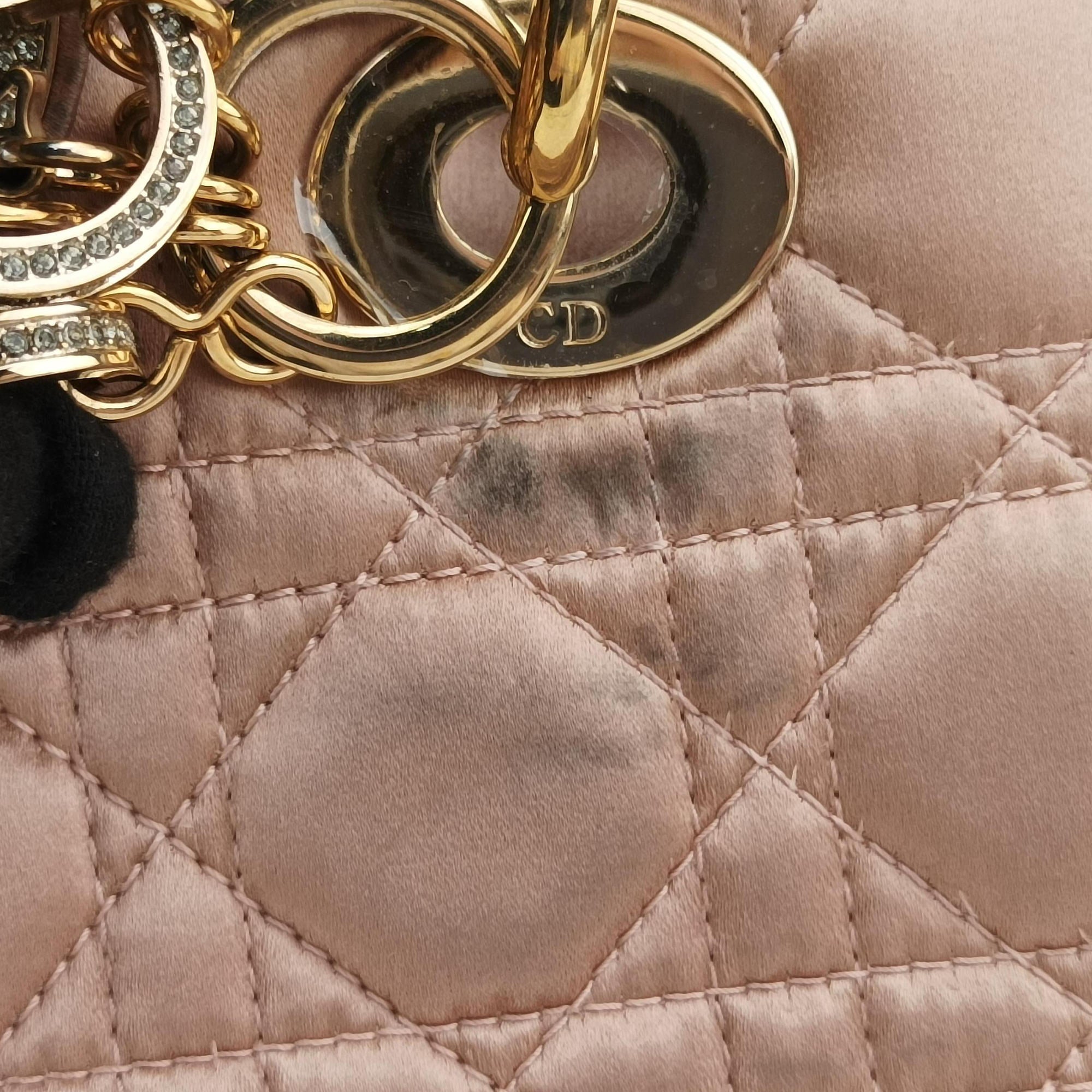 Pre-owned Christian Dior Lady Dior Pink Cannage Satin  shoulderbag | stylenewstar