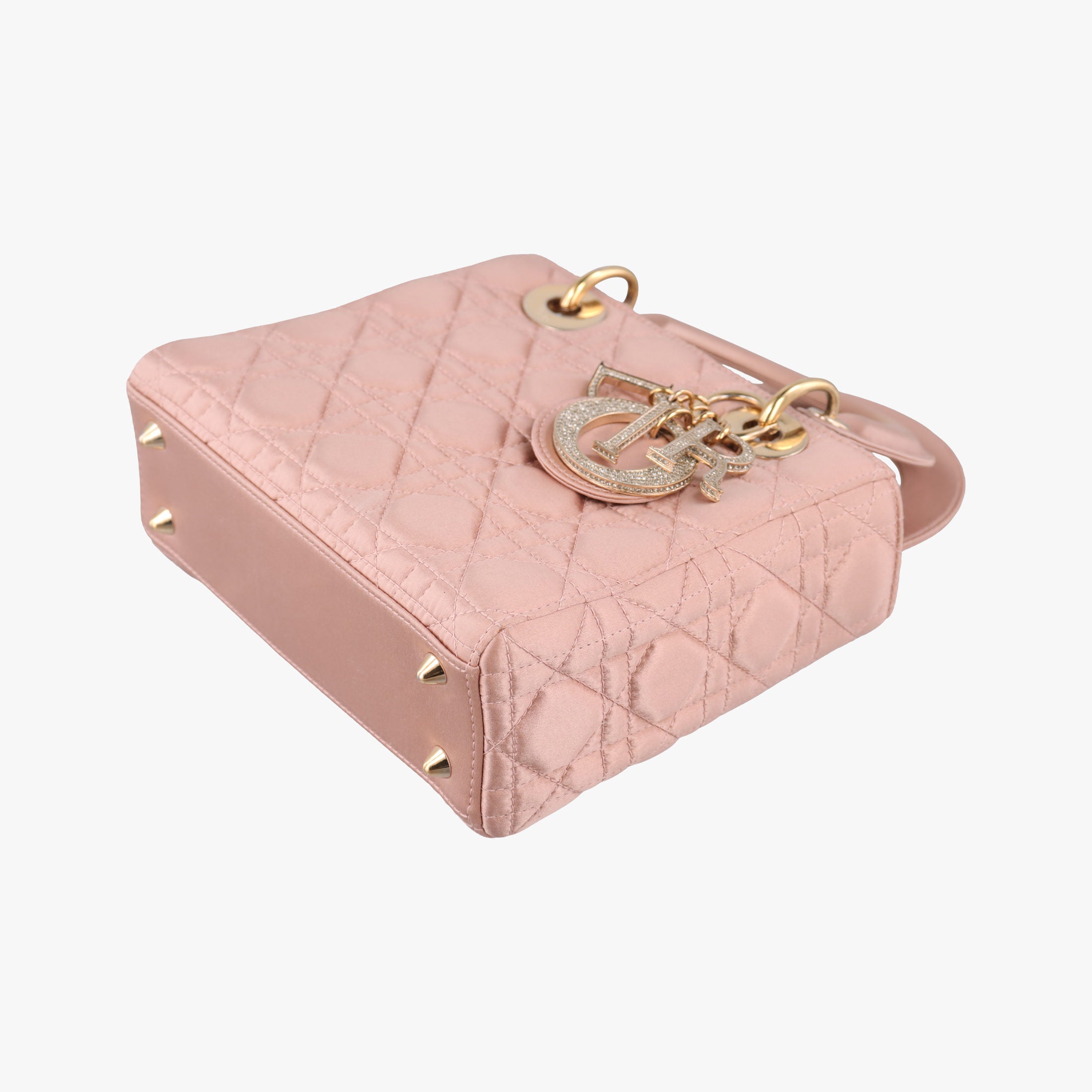 Pre-owned Christian Dior Lady Dior Pink Cannage Satin  shoulderbag | stylenewstar