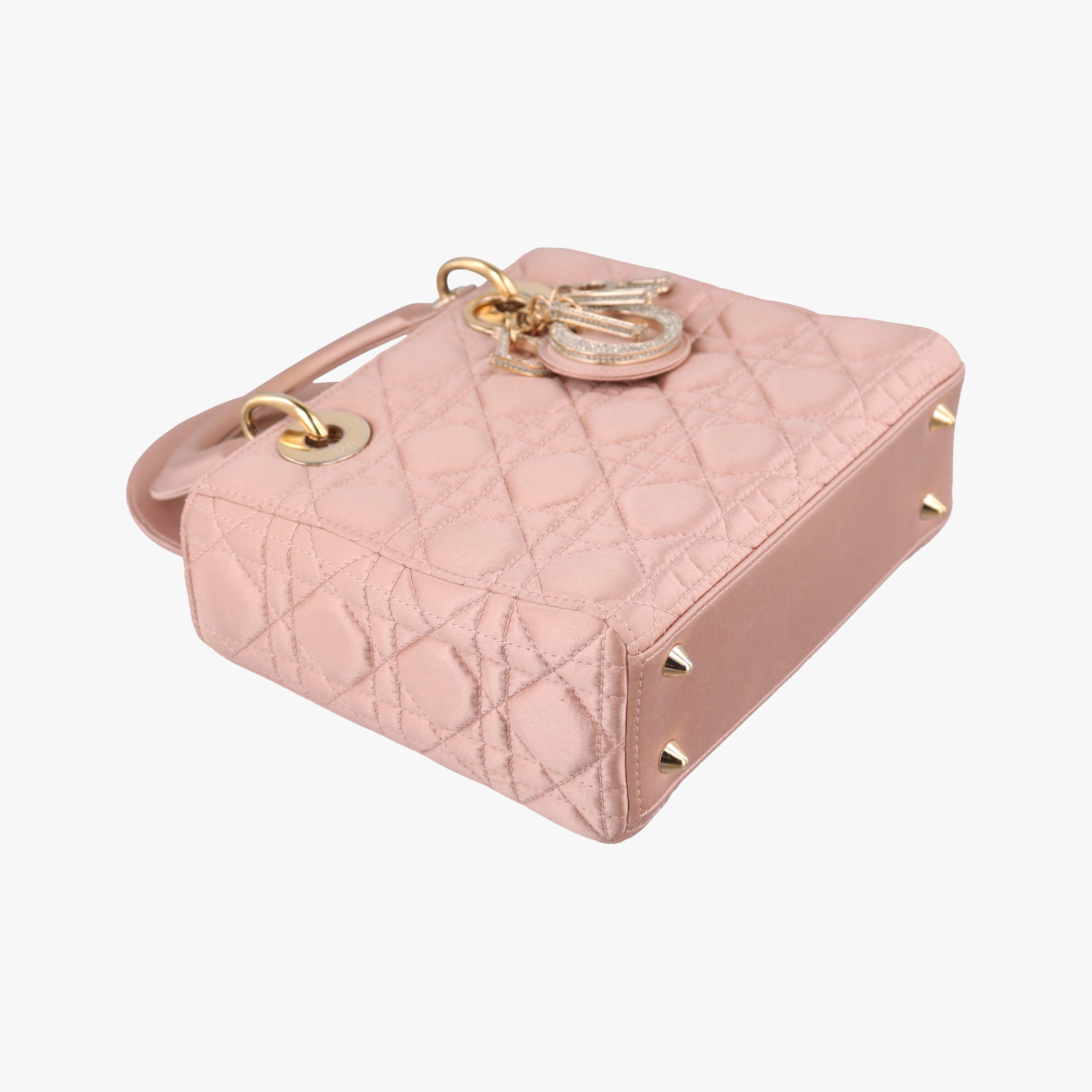 Pre-owned Christian Dior Lady Dior Pink Cannage Satin  shoulderbag | stylenewstar