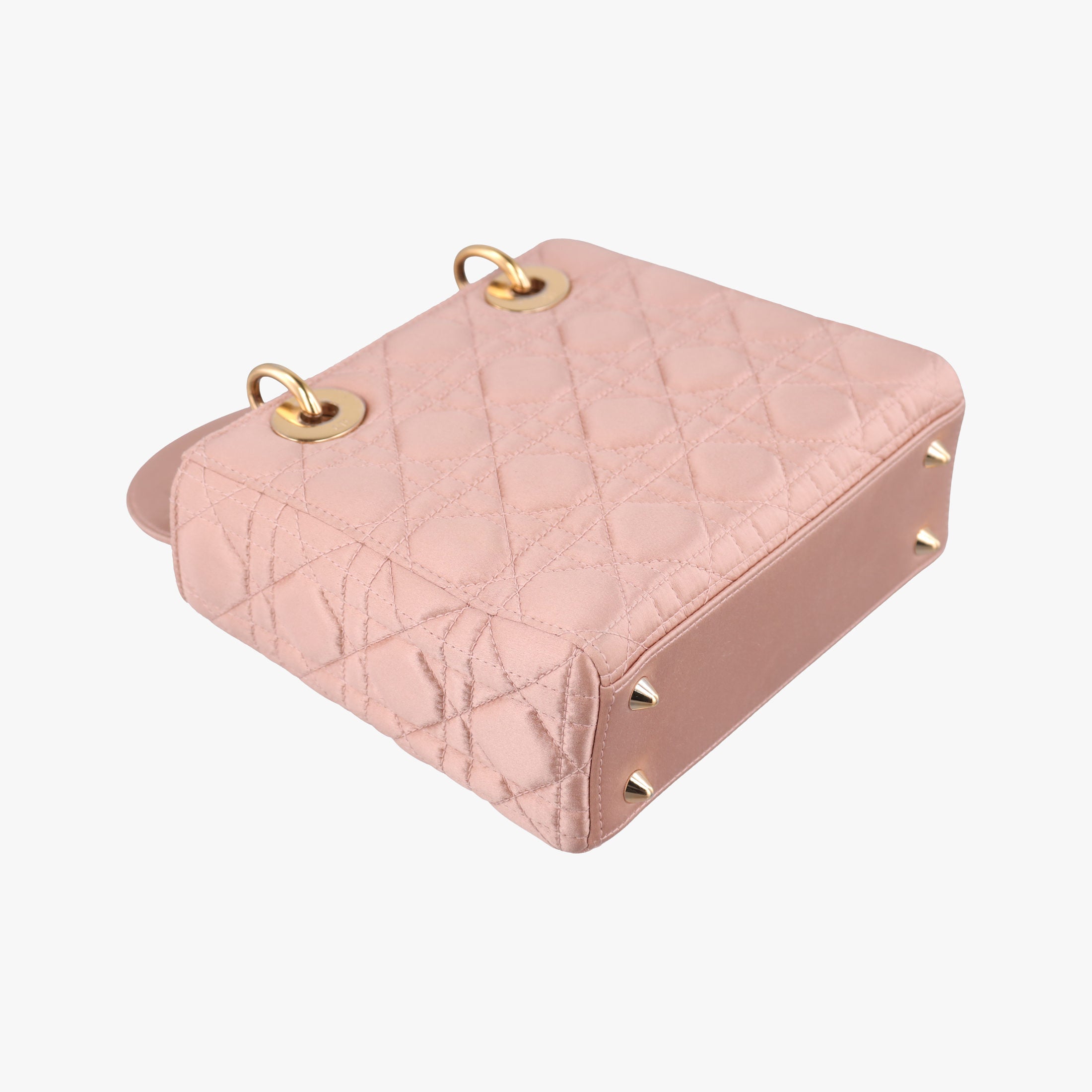 Pre-owned Christian Dior Lady Dior Pink Cannage Satin  shoulderbag | stylenewstar