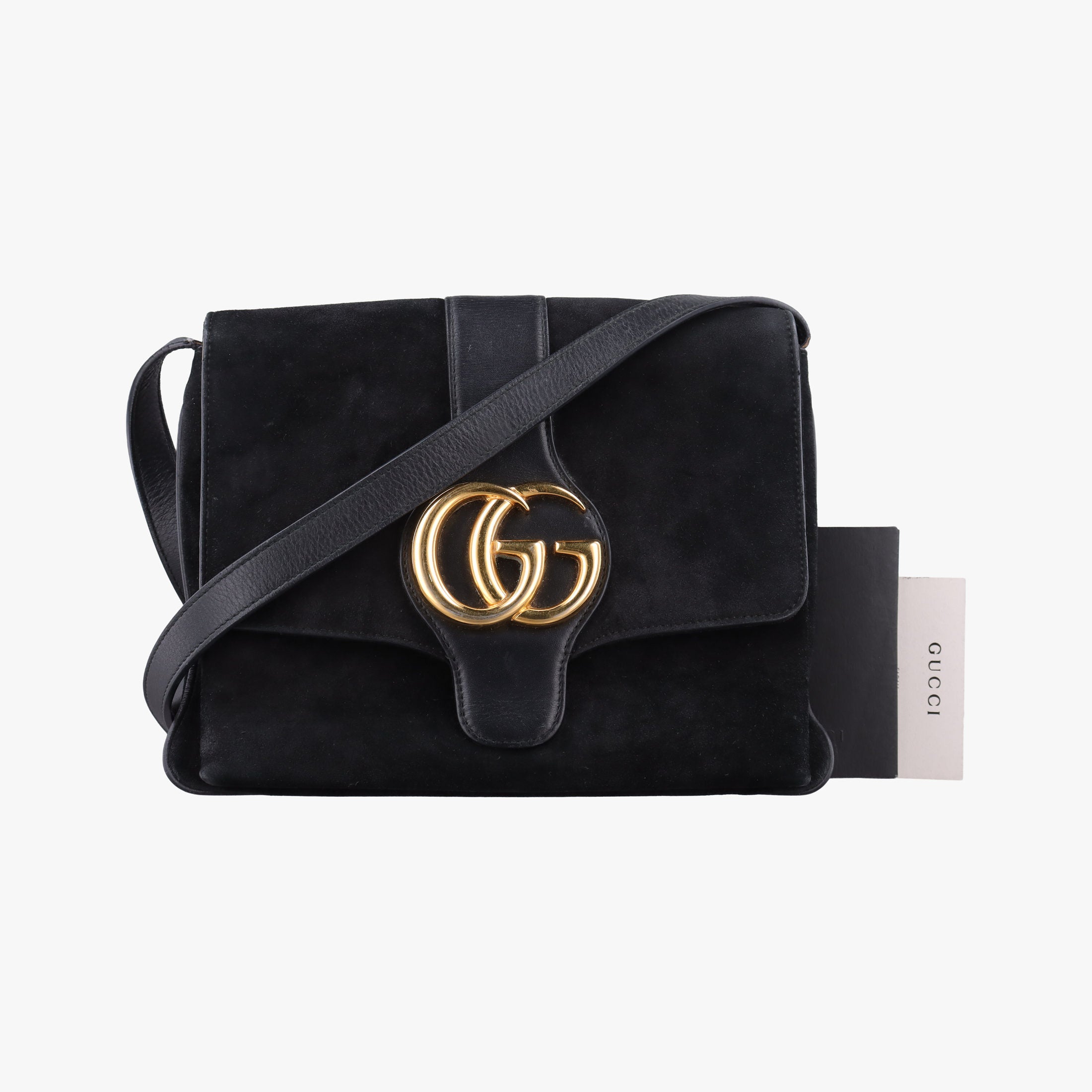 Secondhand Gucci Arli Black Suede×leather 550126 shoulderbag | stylenewstar