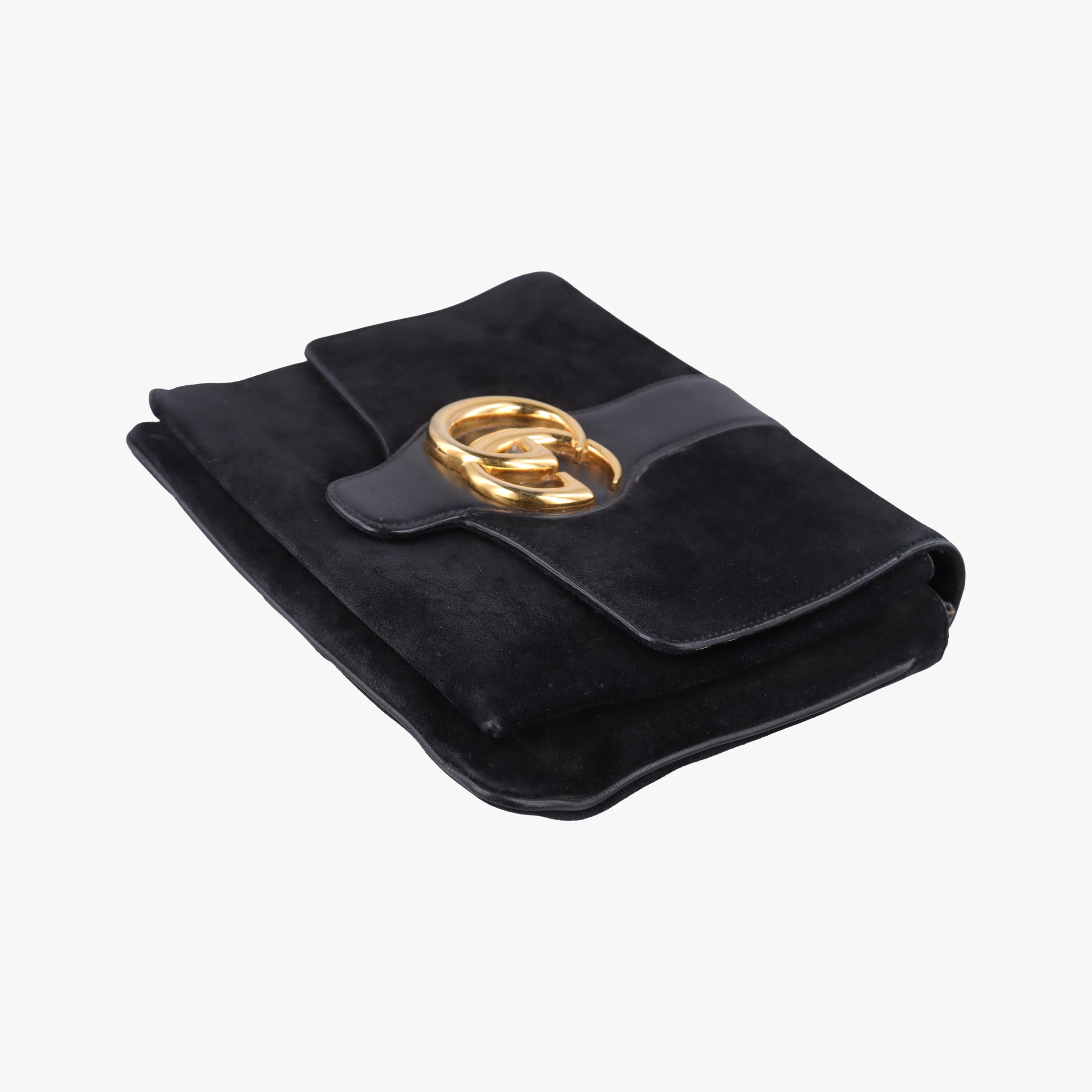 Secondhand Gucci Arli Black Suede×leather 550126 shoulderbag | stylenewstar