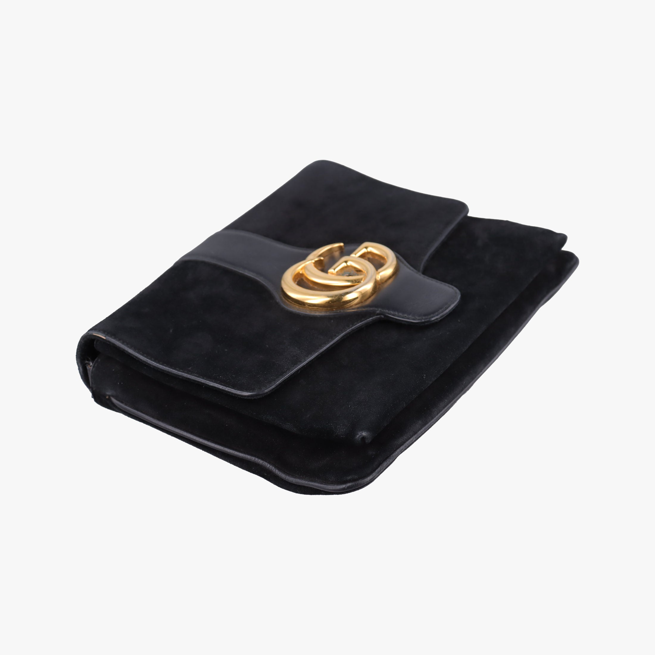 Secondhand Gucci Arli Black Suede×leather 550126 shoulderbag | stylenewstar
