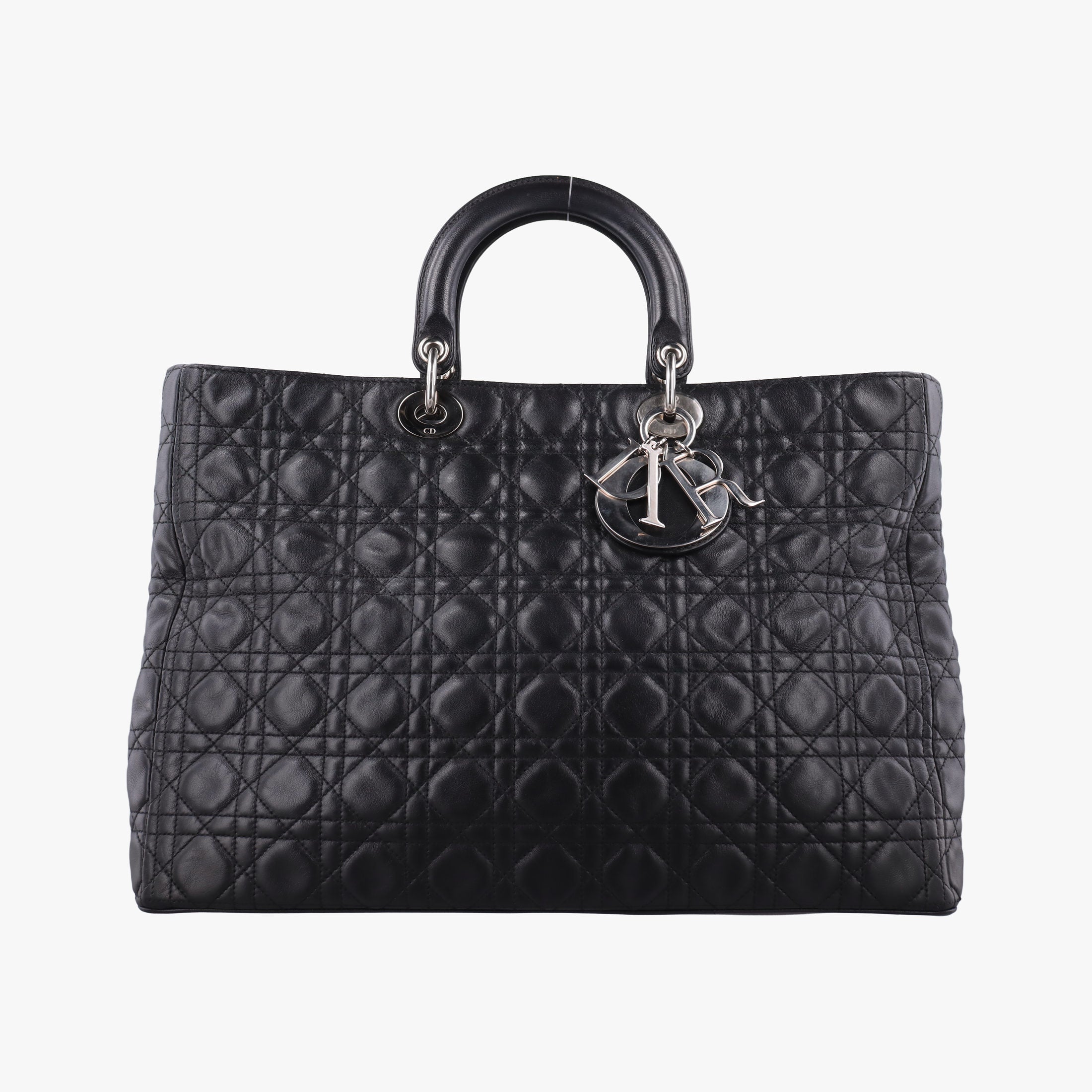 Pre-owned Christian Dior Lady Dior Black lambskin  handbag | stylenewstar