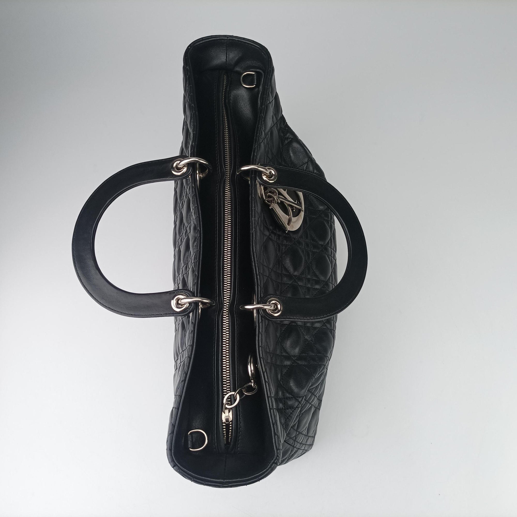 Pre-owned Christian Dior Lady Dior Black lambskin  handbag | stylenewstar