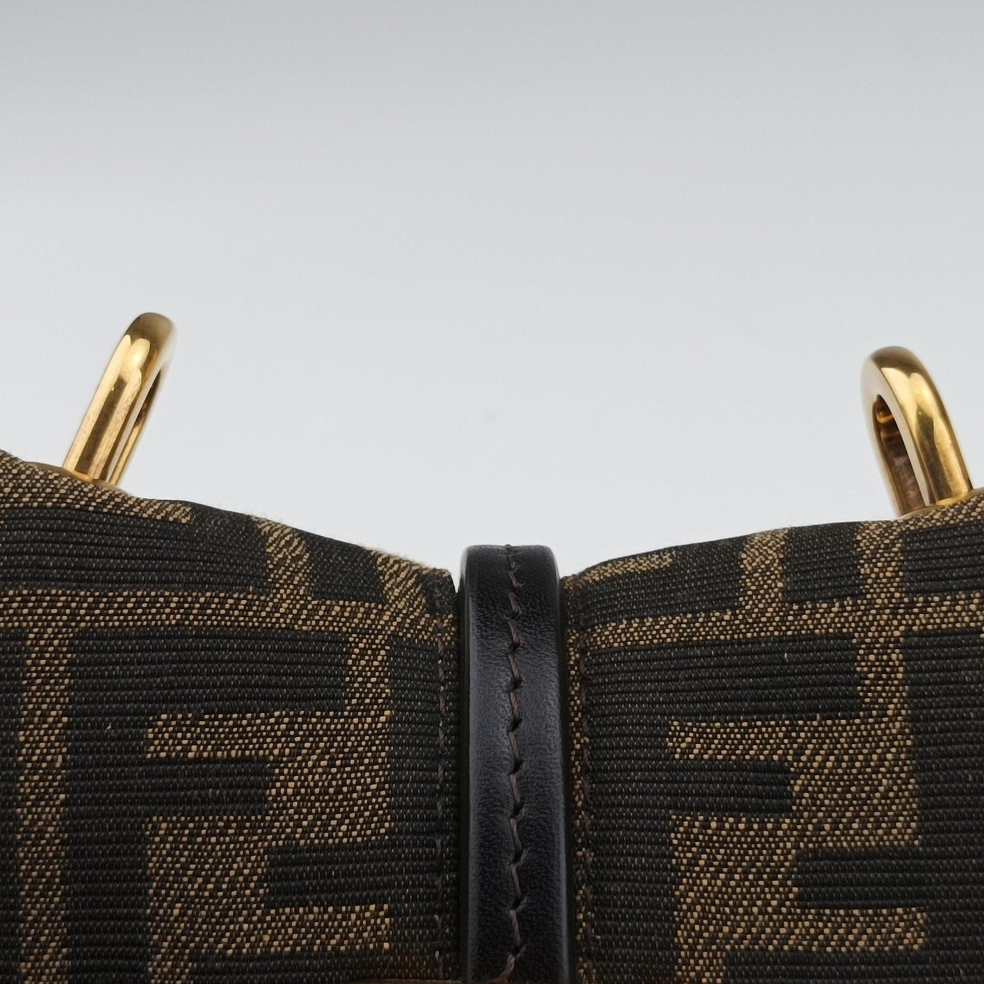 Pre-owned Fendi C'mon Small Brown canvas 7AS219 shoulderbag | stylenewstar