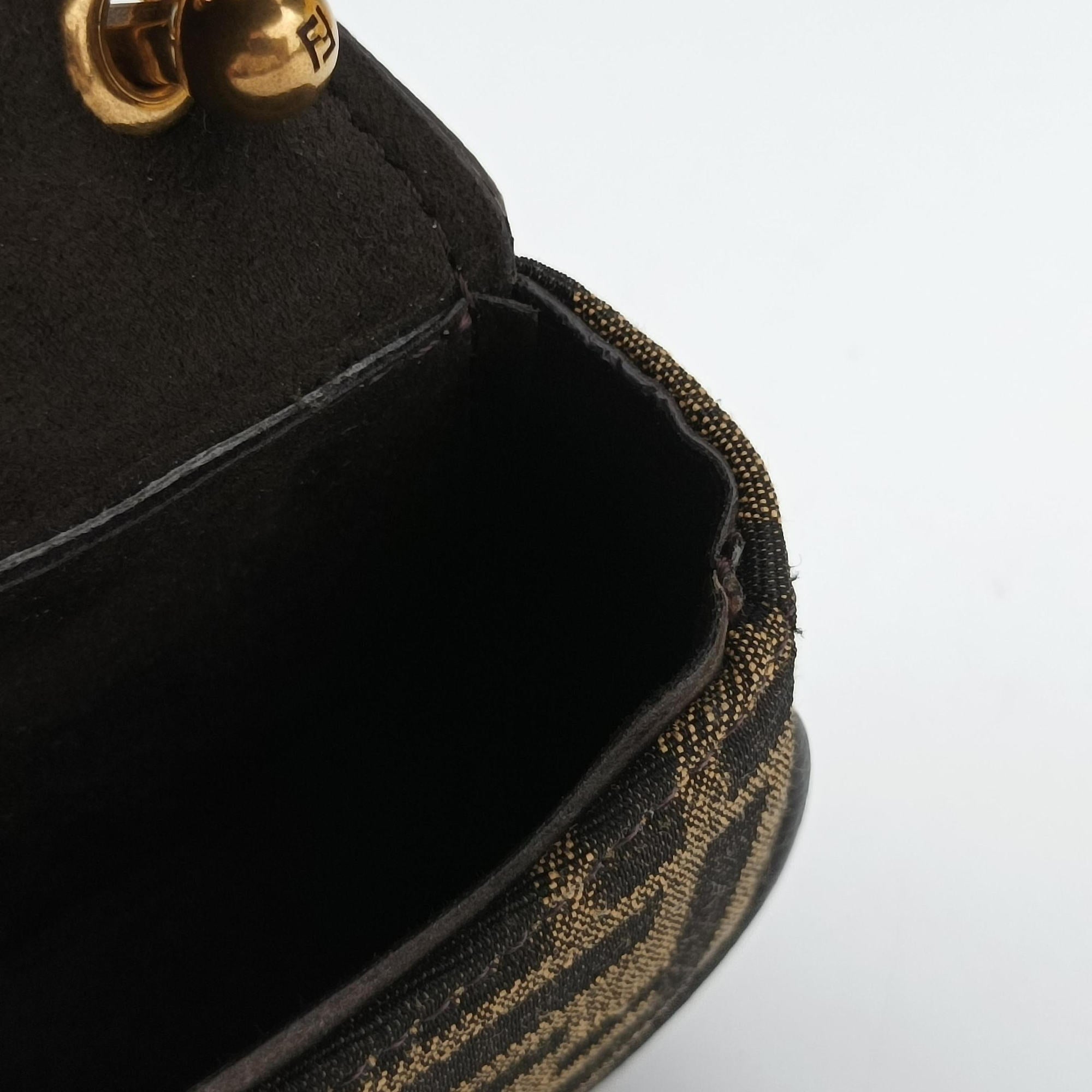 Pre-owned Fendi C'mon Small Brown canvas 7AS219 shoulderbag | stylenewstar