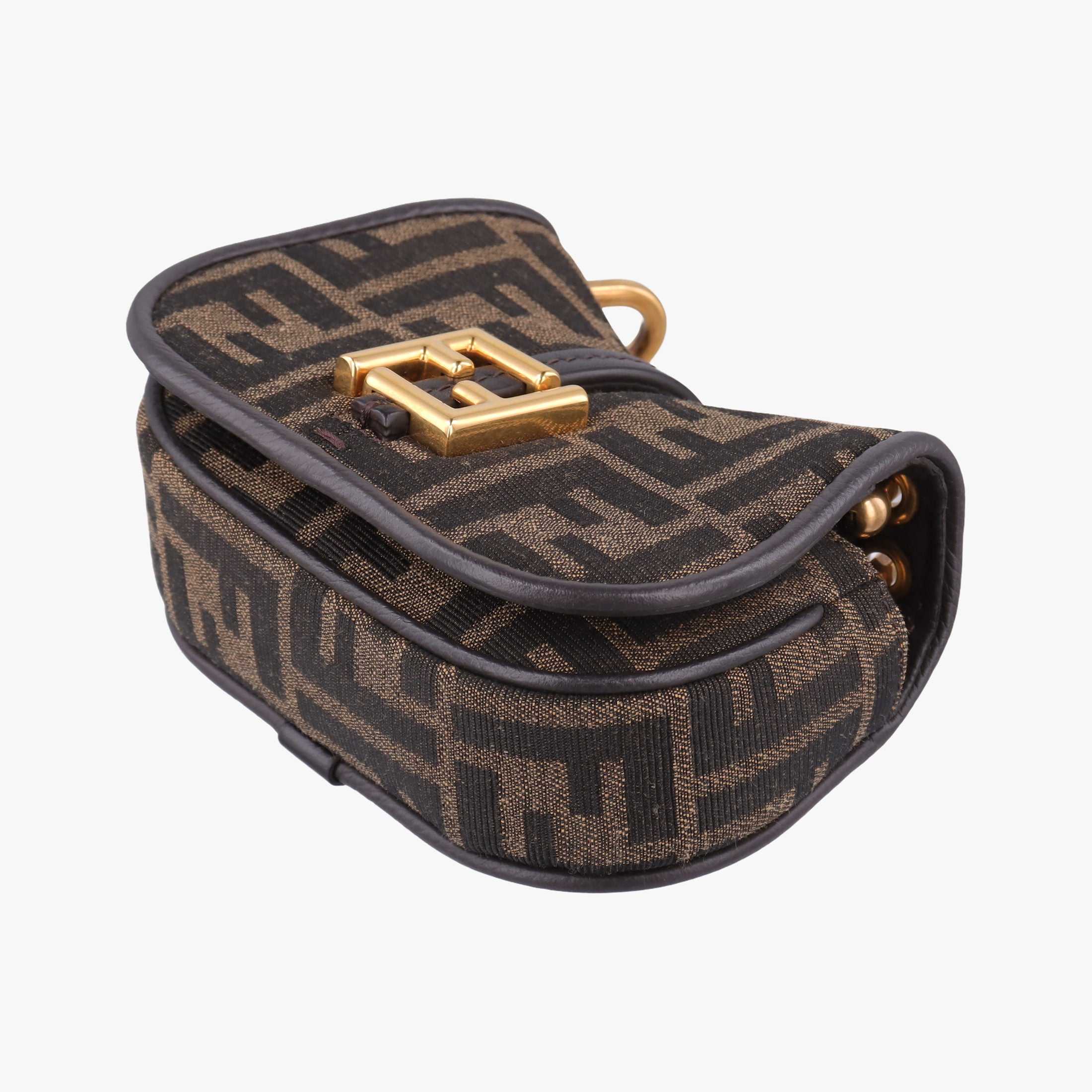 Pre-owned Fendi C'mon Small Brown canvas 7AS219 shoulderbag | stylenewstar
