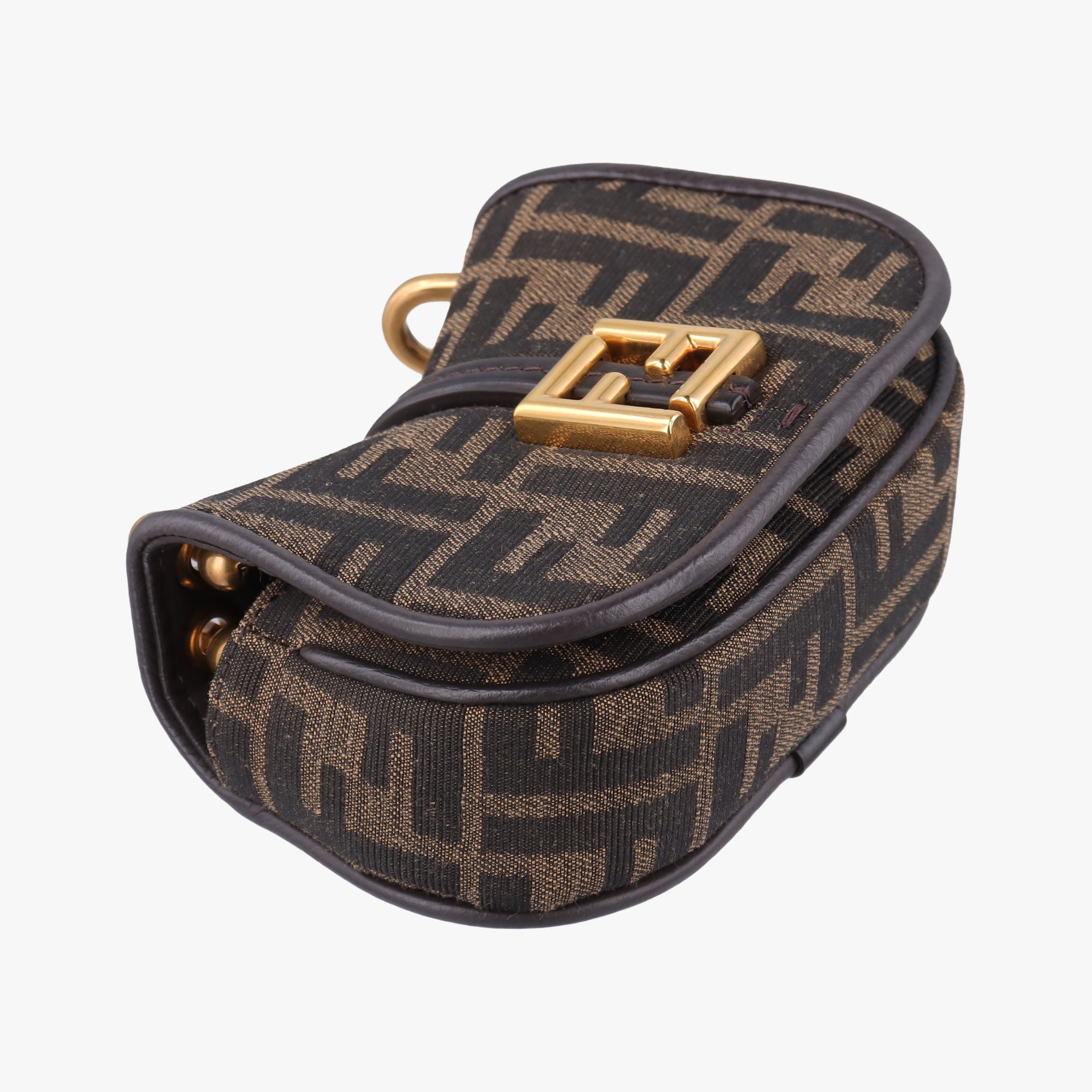 Pre-owned Fendi C'mon Small Brown canvas 7AS219 shoulderbag | stylenewstar