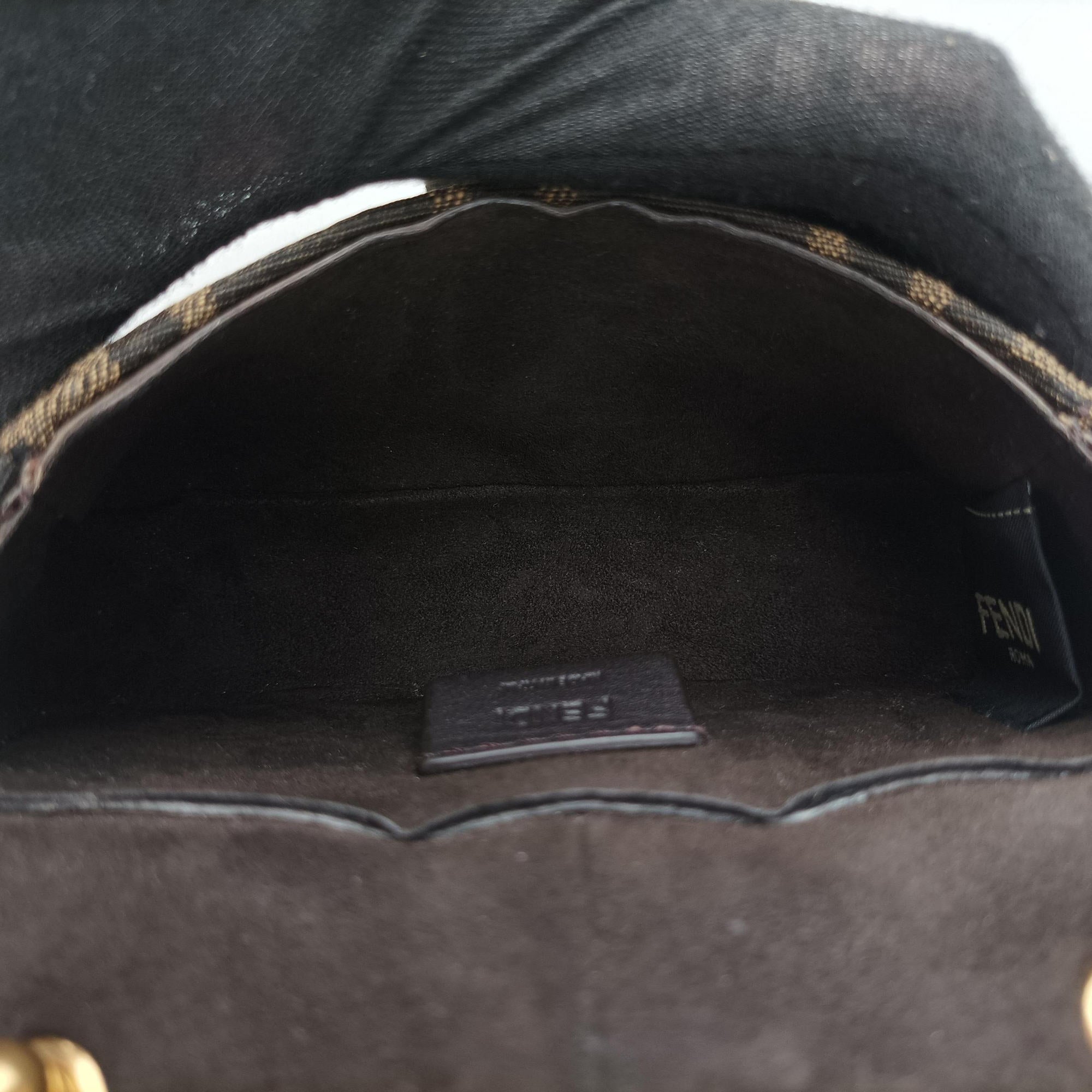 Pre-owned Fendi C'mon Small Brown canvas 7AS219 shoulderbag | stylenewstar