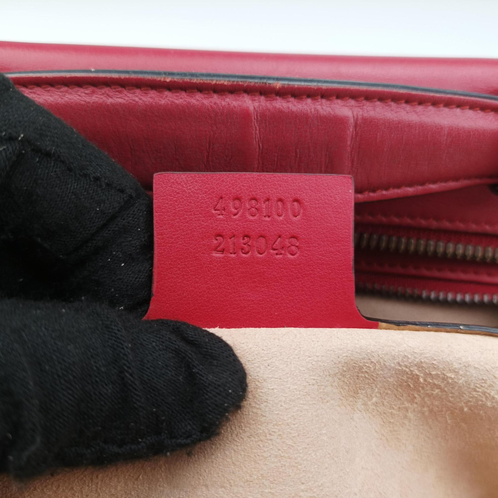 Pre-owned Gucci GG Marmont Red Leather 498100 shoulderbag | stylenewstar