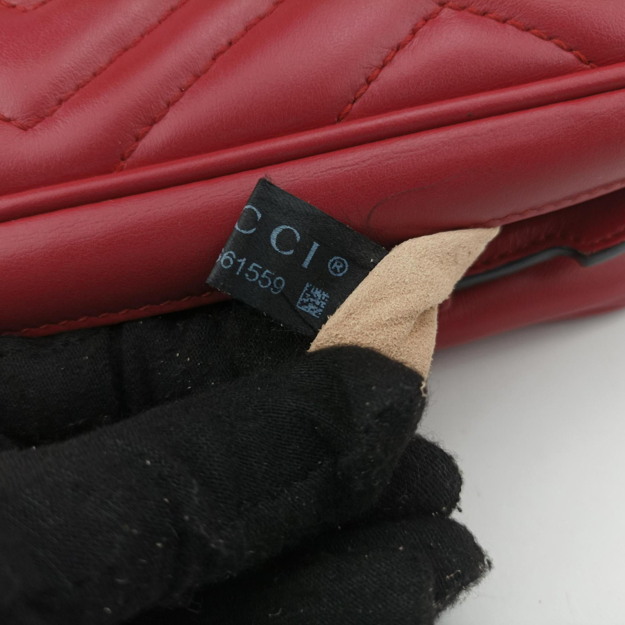 Pre-owned Gucci GG Marmont Red Leather 498100 shoulderbag | stylenewstar