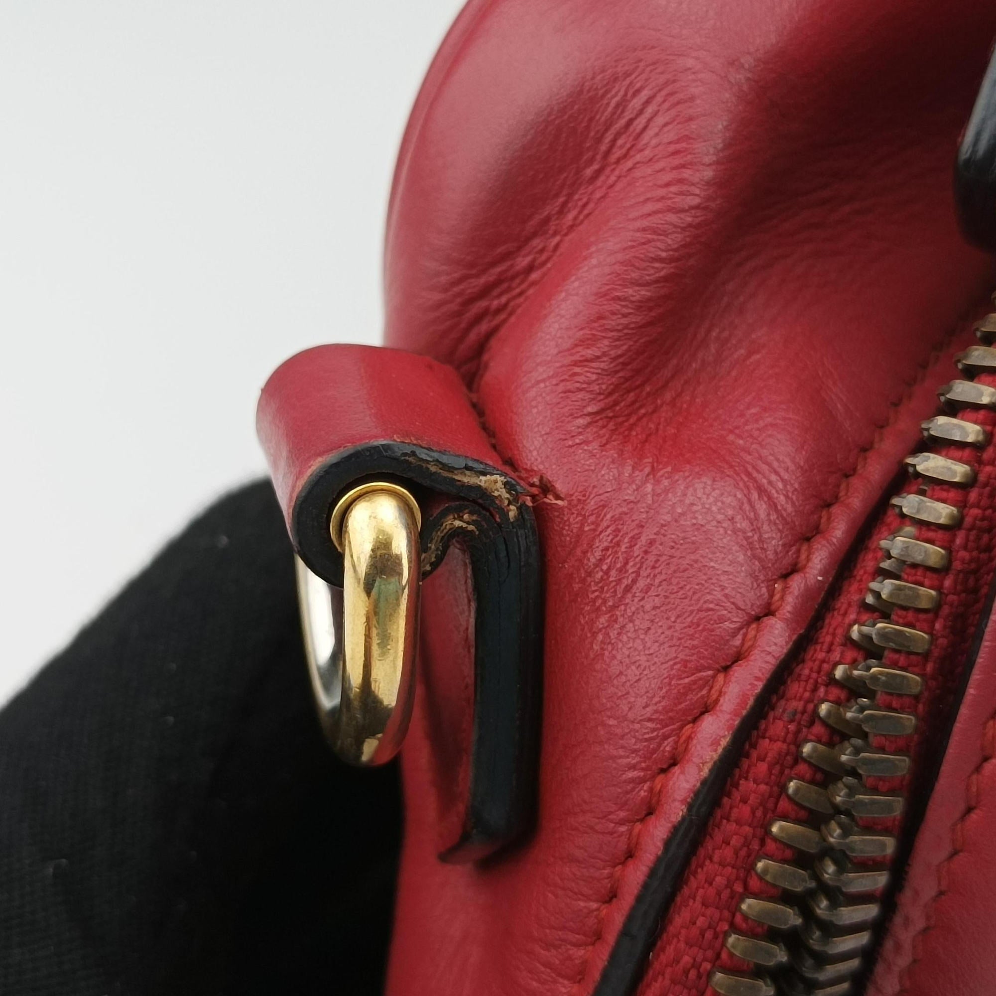 Pre-owned Gucci GG Marmont Red Leather 498100 shoulderbag | stylenewstar