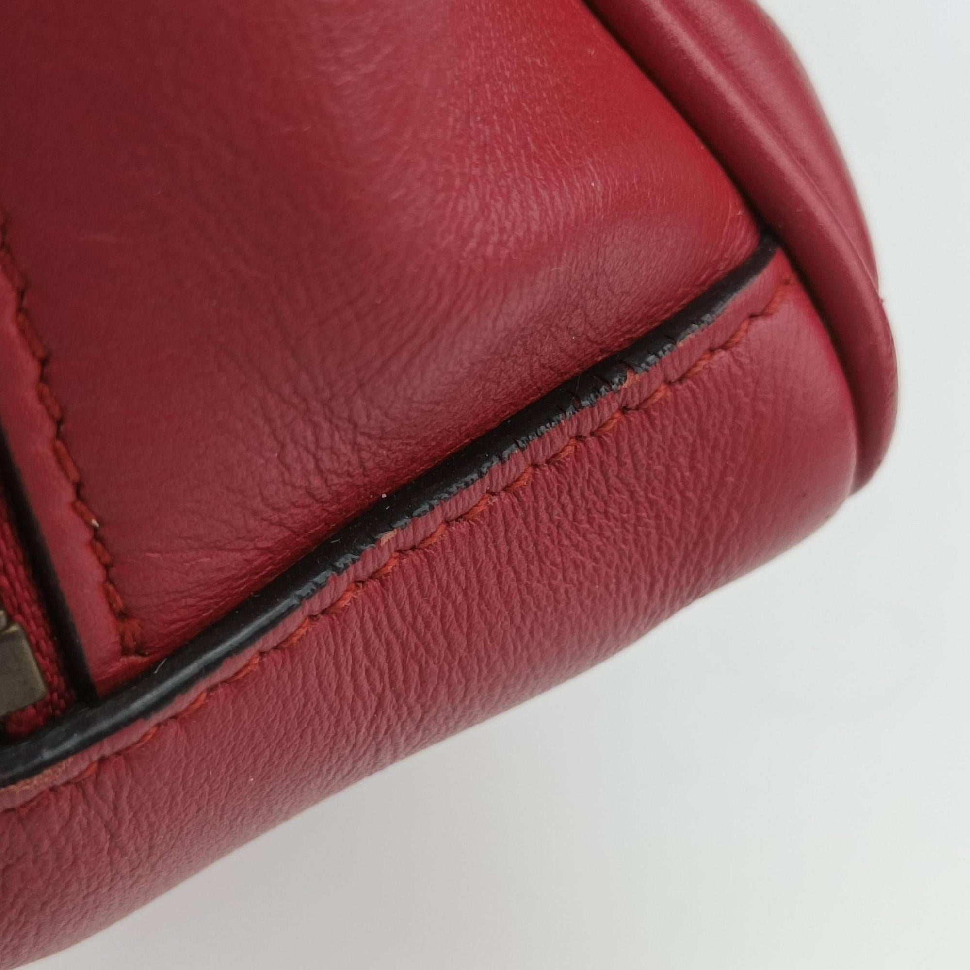 Pre-owned Gucci GG Marmont Red Leather 498100 shoulderbag | stylenewstar