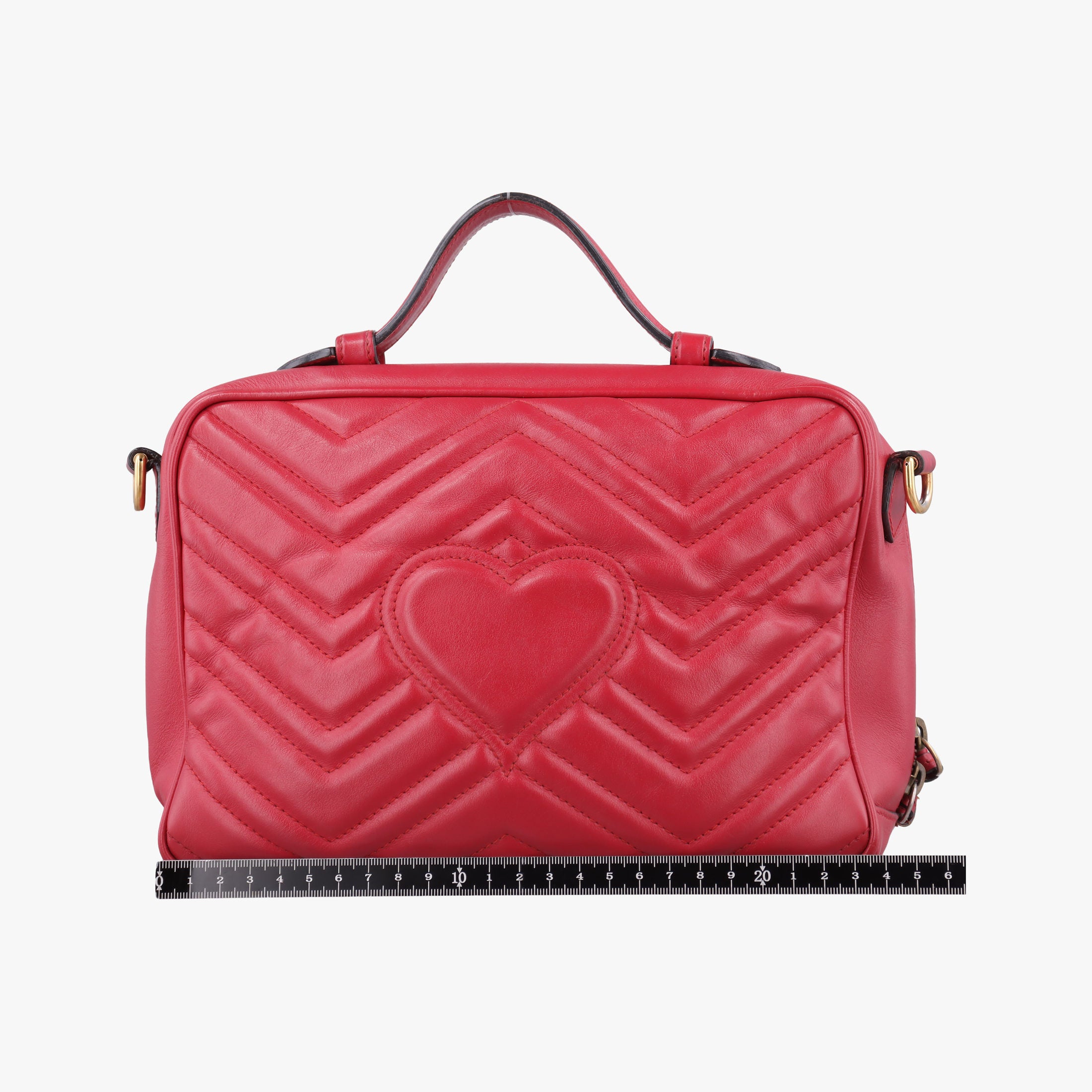 Pre-owned Gucci GG Marmont Red Leather 498100 shoulderbag | stylenewstar