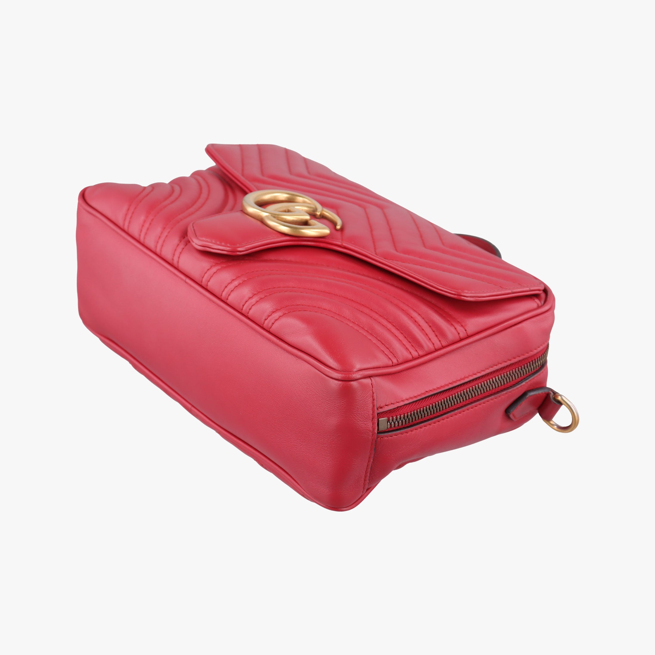 Pre-owned Gucci GG Marmont Red Leather 498100 shoulderbag | stylenewstar