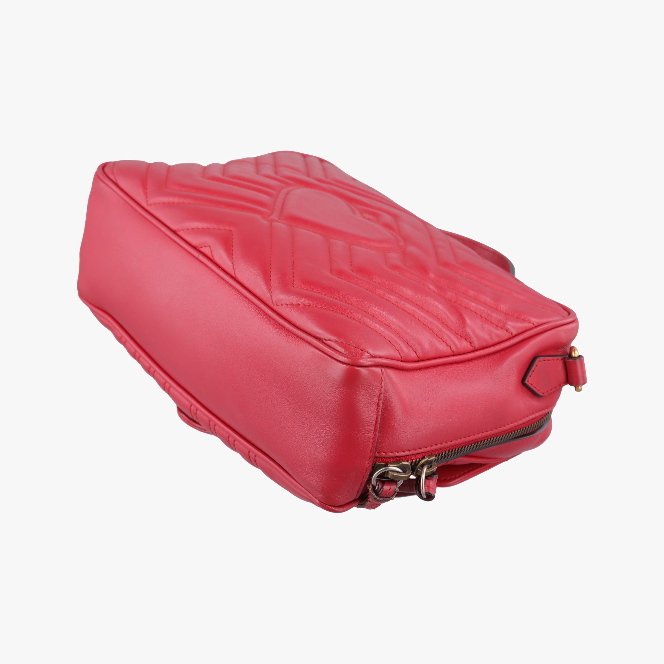 Pre-owned Gucci GG Marmont Red Leather 498100 shoulderbag | stylenewstar