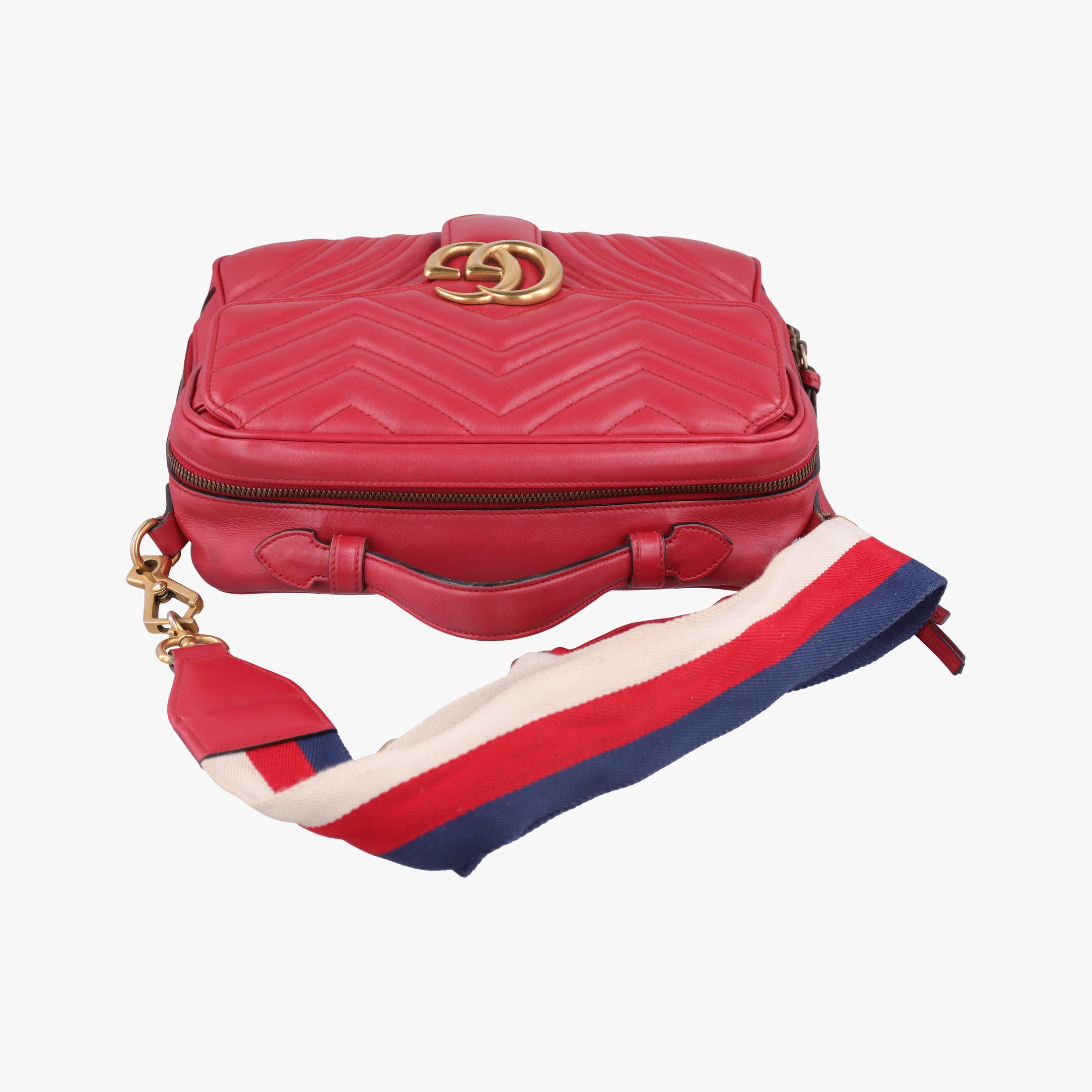 Pre-owned Gucci GG Marmont Red Leather 498100 shoulderbag | stylenewstar